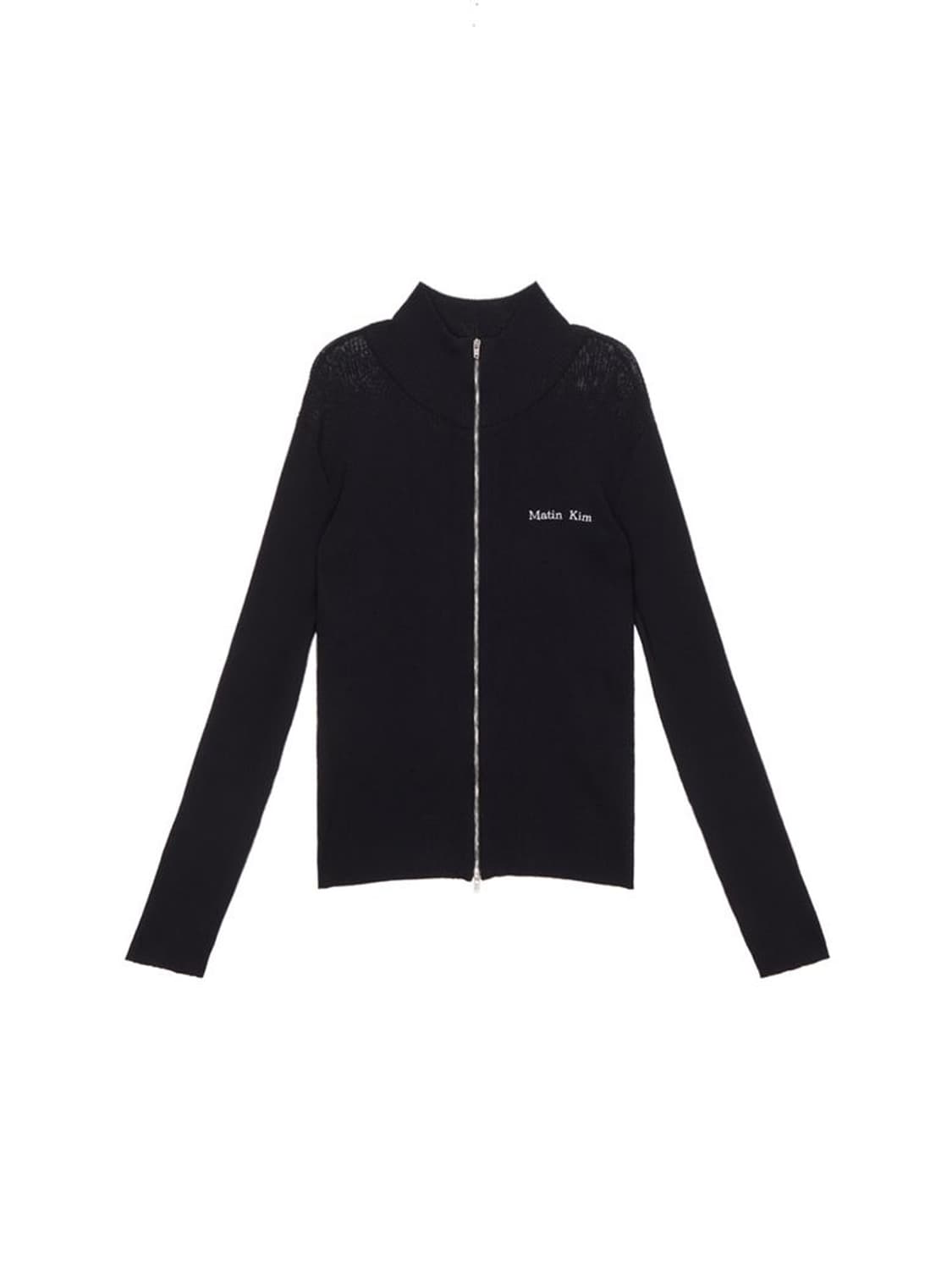 Matin kim 마뗑킴 피티드 집업 니트 가디건 블랙 상품이미지1