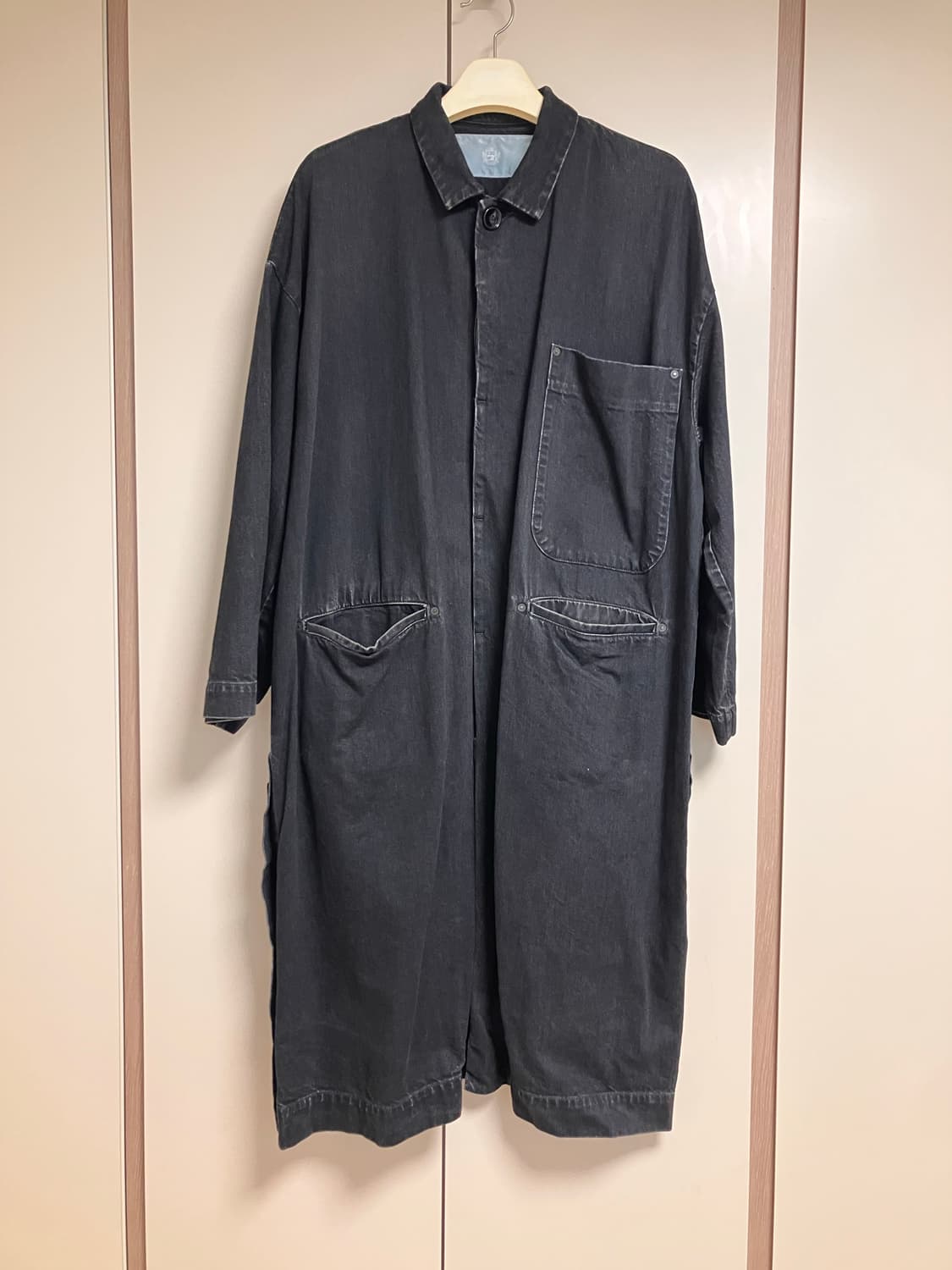 둘카마라 오버사이즈 워시드 데님 초어 코트 상품이미지1