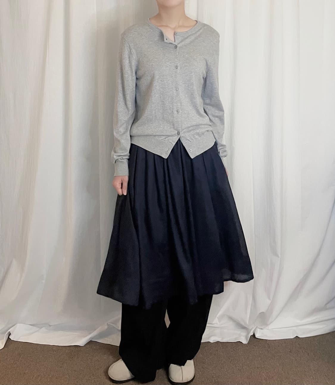 Flare Long Skirt - Dark Navy 상품이미지3