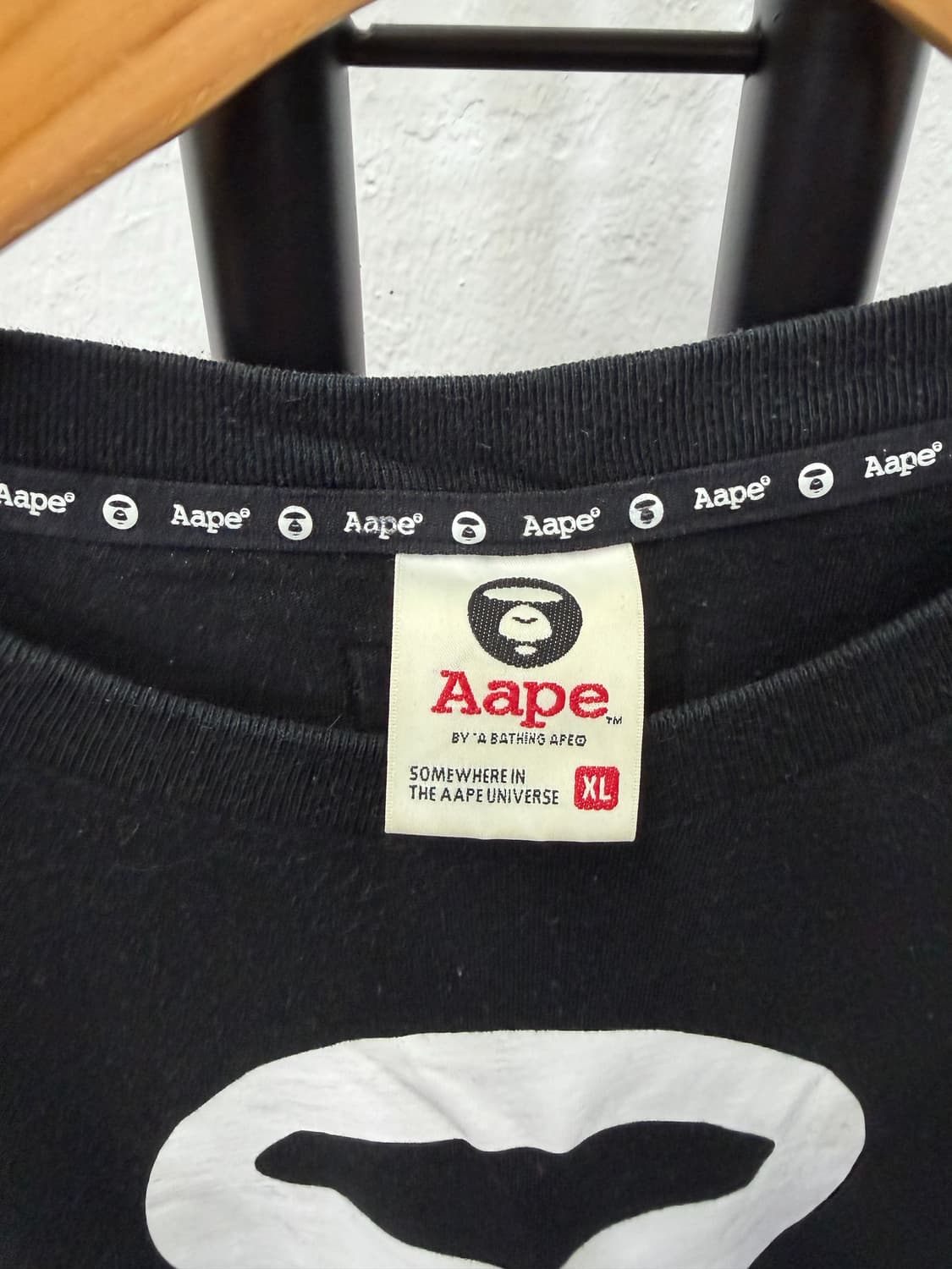 정품) Aape 에이프 블랙 롱슬리브 XL 상품이미지6
