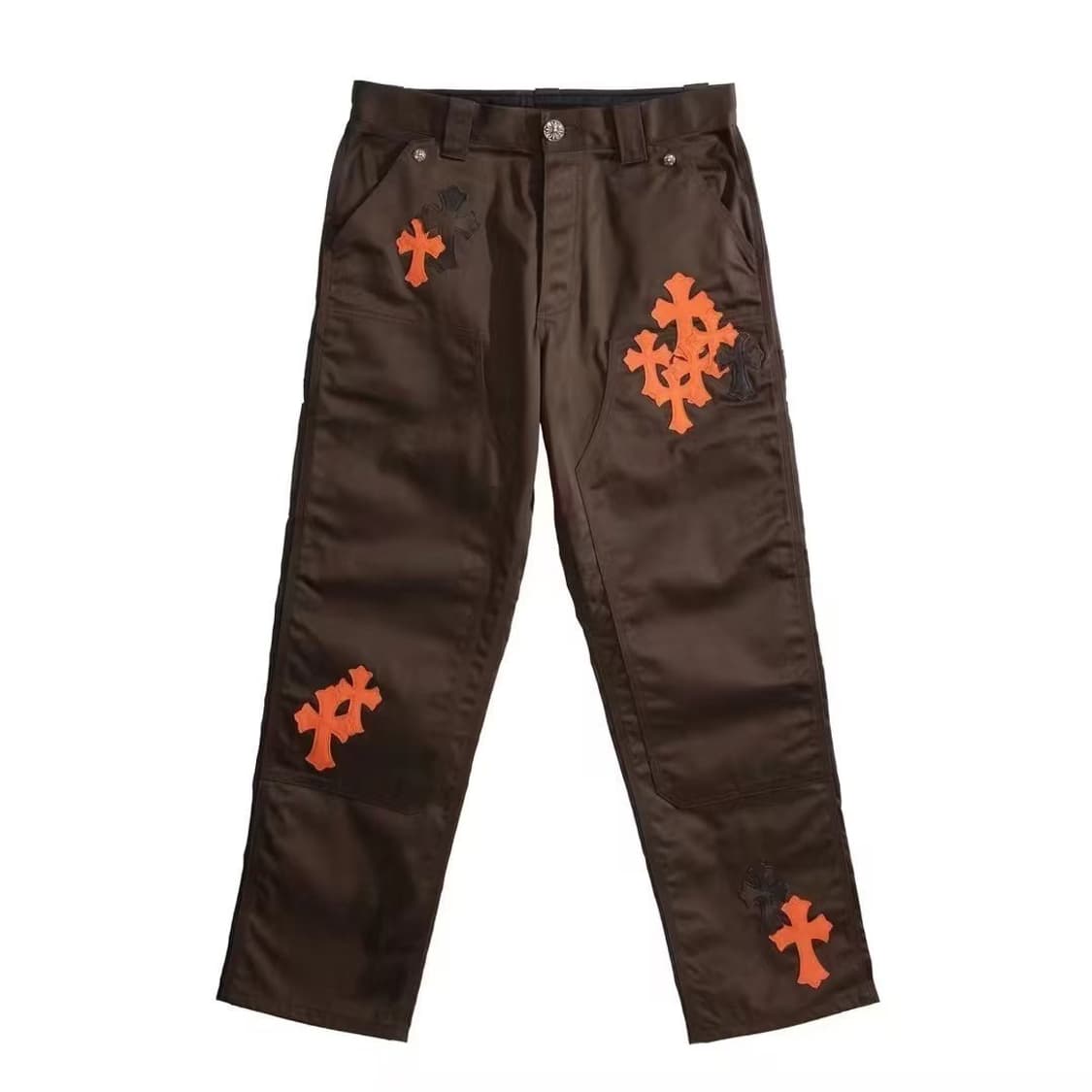 크롬하츠 브라운 오렌지 크로스 패치 카펜더 팬츠  상품이미지1