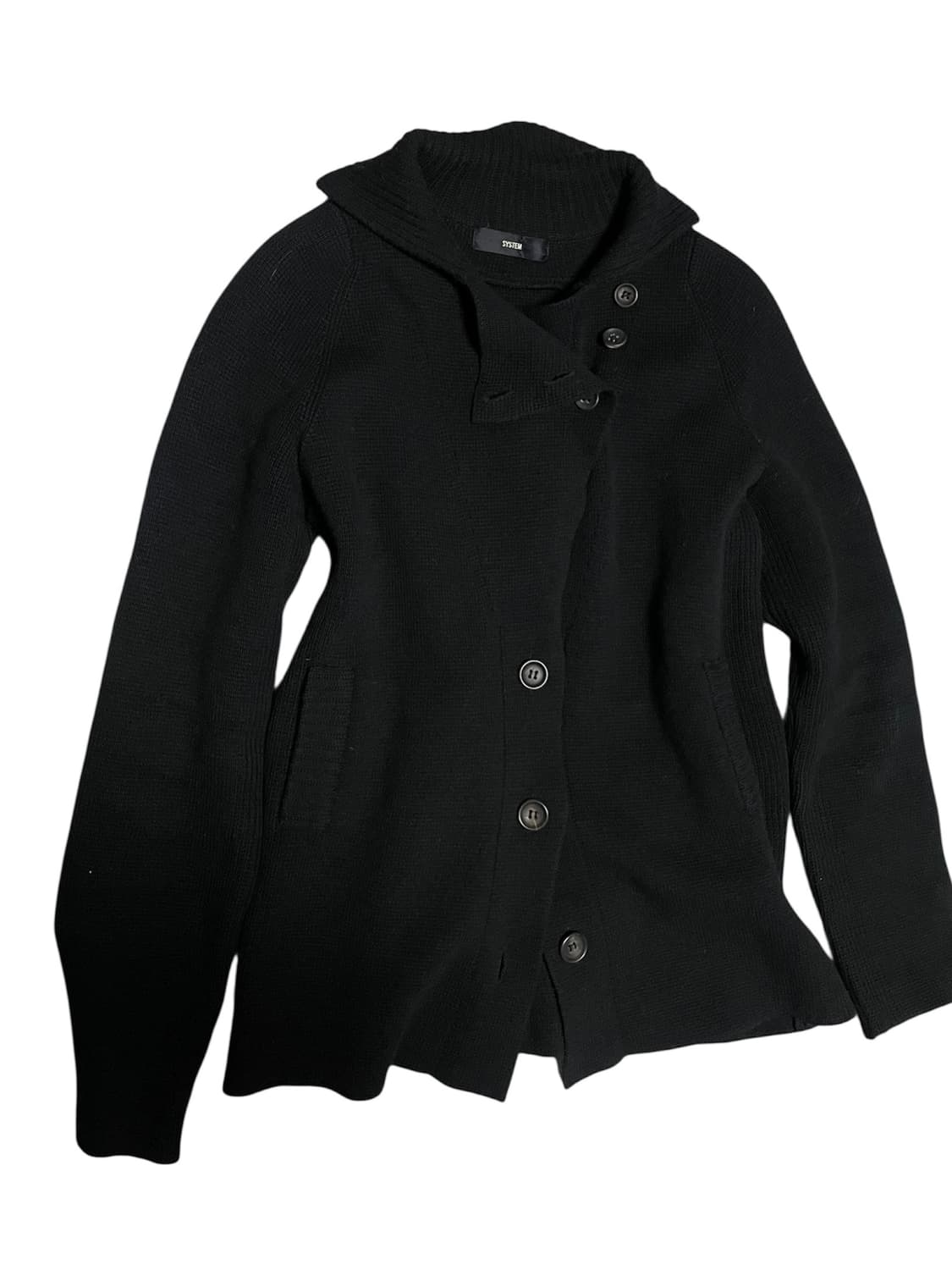 시스템 비대칭사선버튼울가디건 무채색아카이브요지꼼데캐피탈st 유니섹스 상품이미지7