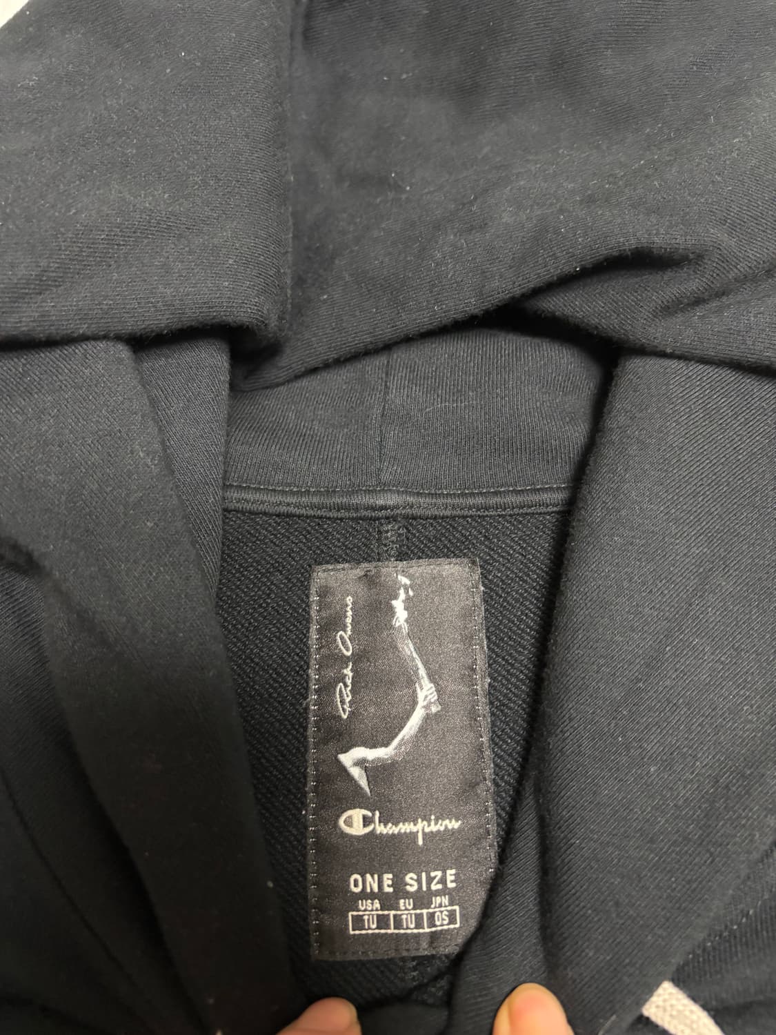 [정품] 릭오웬스 x 챔피온 펜타그램 자수로고 후드티 OS 상품이미지4