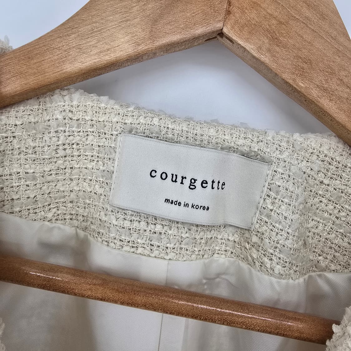 Courgette 아이보리 트위드 세일러 카라 자켓 상품이미지2