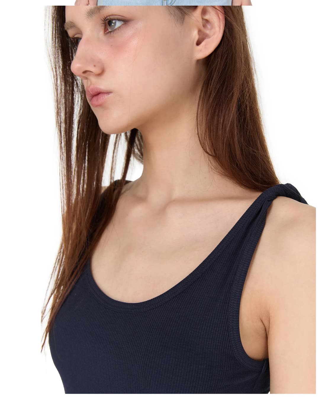 썬번프로젝트 Shoulder Twist SleevelessTop Navy 상품이미지2