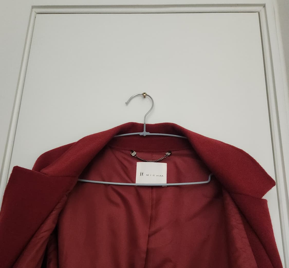 잇미샤 울캐시미어 버건디 더블롱코트 상품이미지5