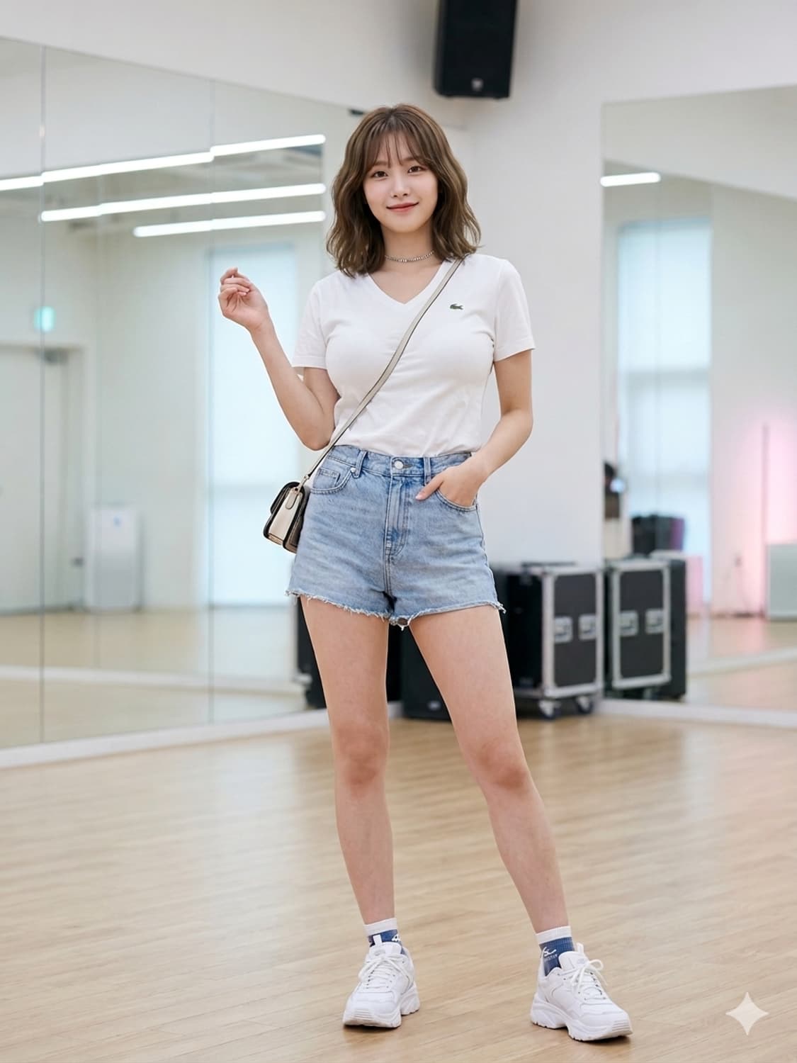 LACOSTE 라코스테 화이트 브이넥 반팔 티셔츠 상품이미지1