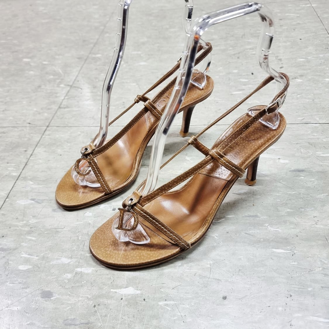 Dior 디올 가죽 샌들 오픈토힐 슬링백 구두 (225mm/35.5) 상품이미지2