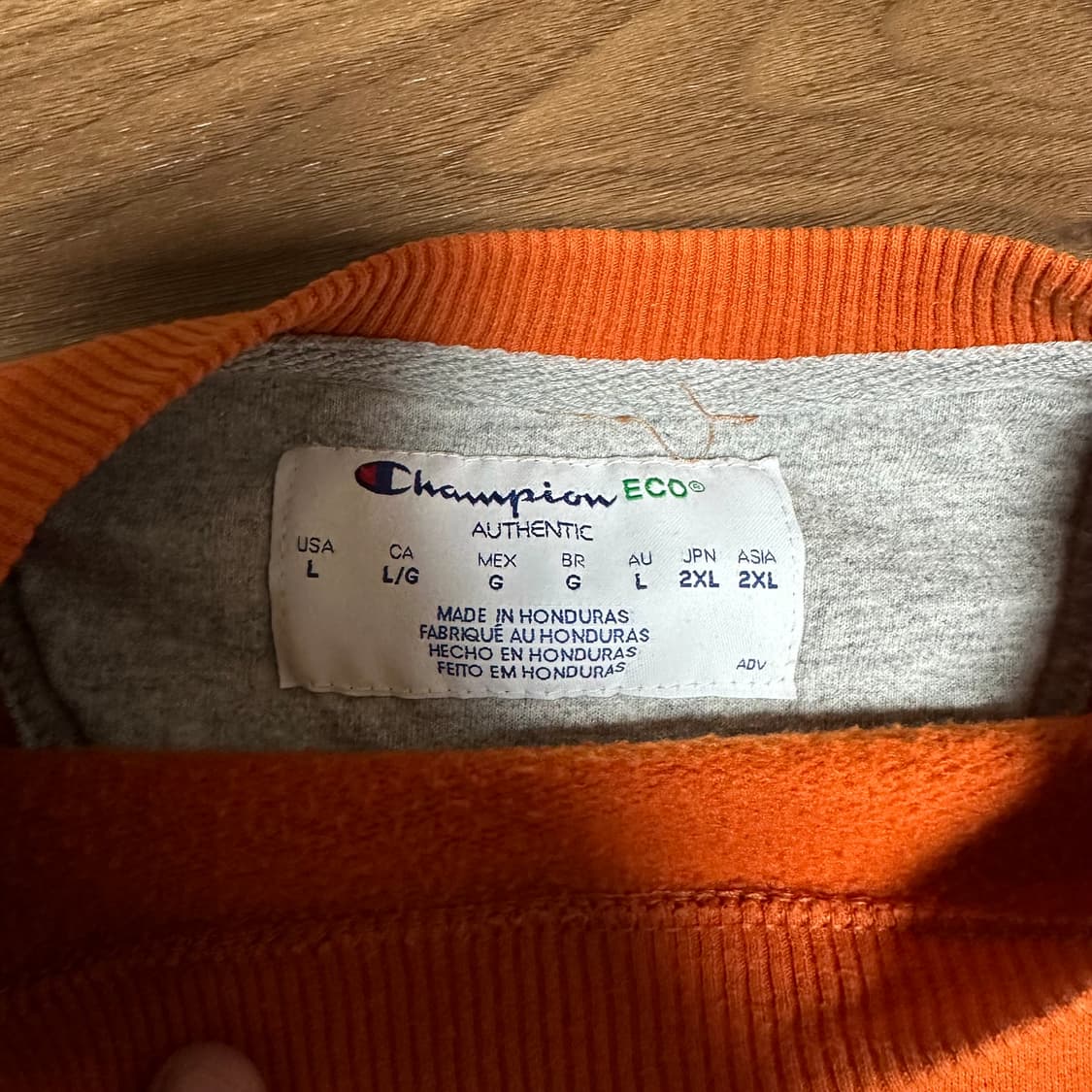 빈티지 챔피온 스웻셔츠 맨투맨 오렌지 라지 상품이미지3