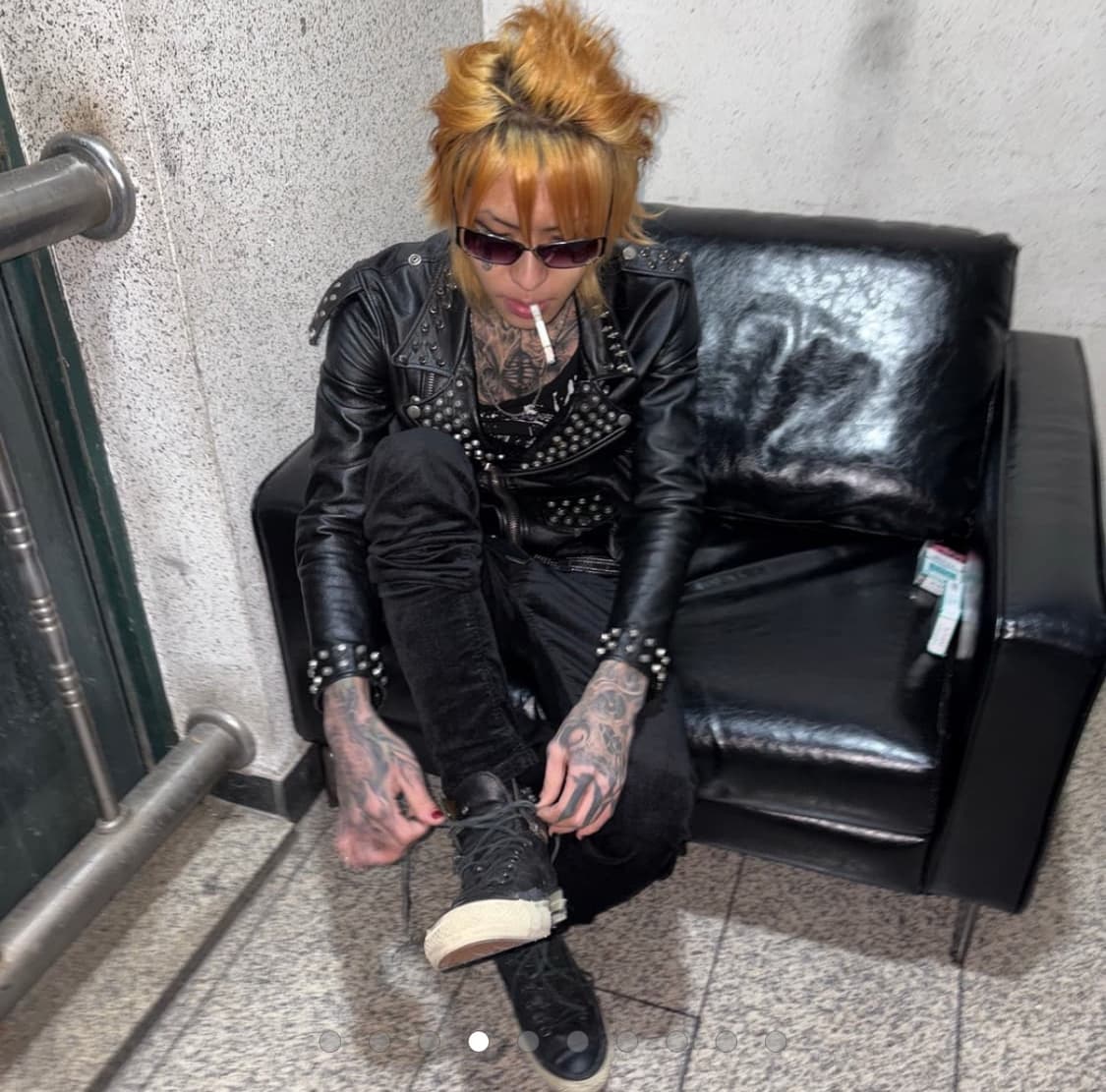 재팬 스터드 더블카라 락시크 🤟🏻카우레더 쟈켓 상품이미지1