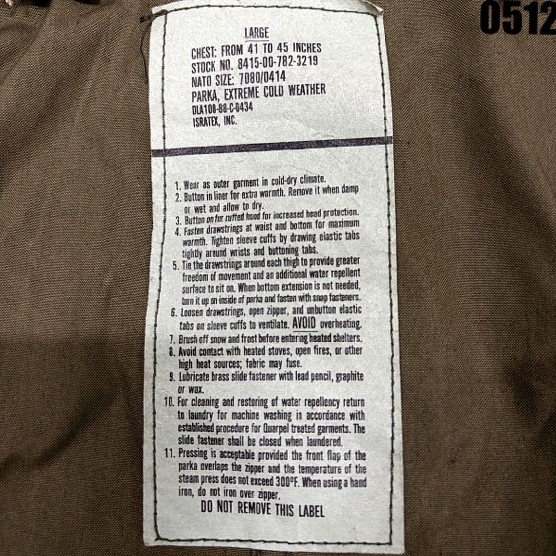 미군 오리지널 M-65 피쉬테일 롱 파카 자켓 L 0512 상품이미지4