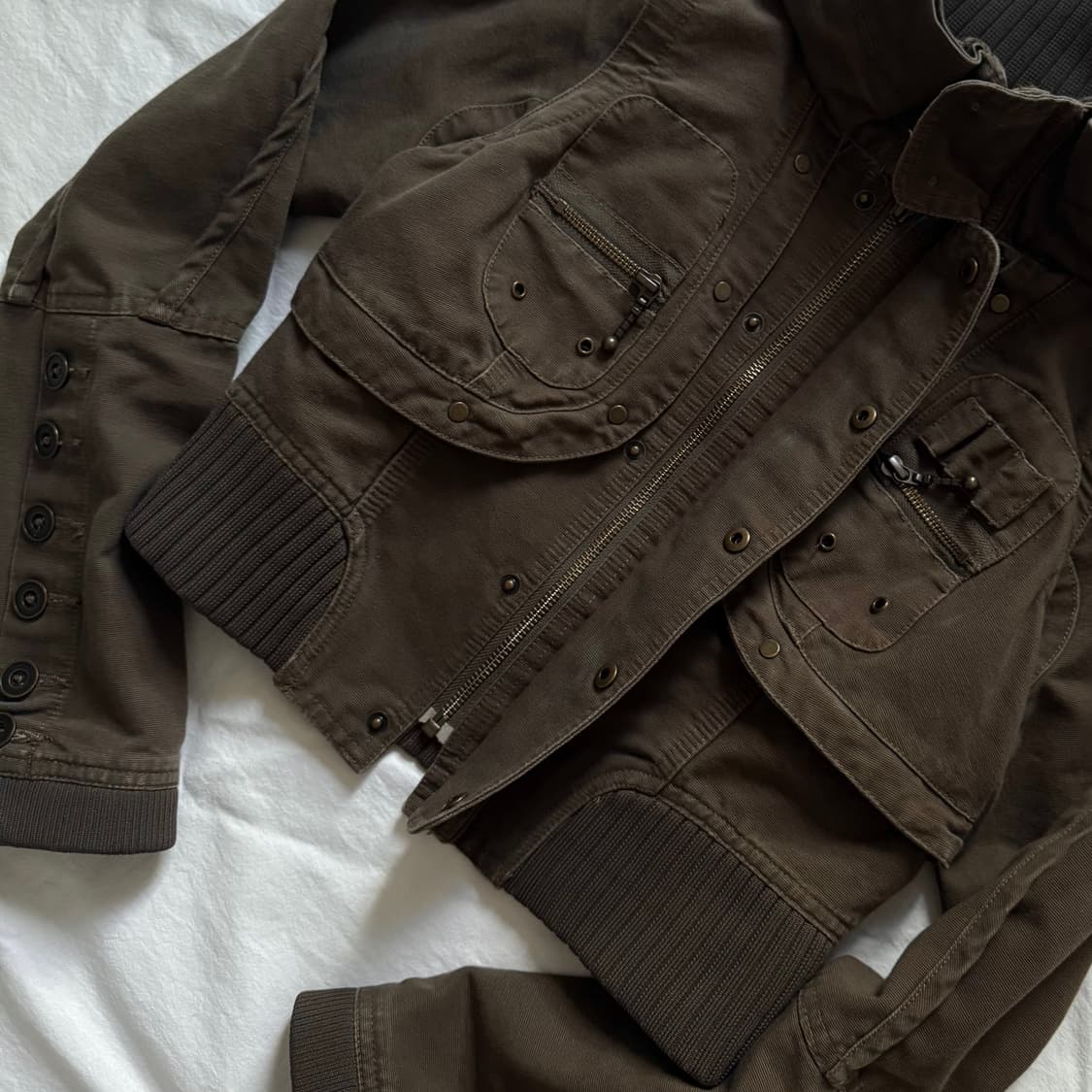 00's 해체주의 하이넥 아카이브 분리형 스터드 앤틱 자켓 y2k 상품이미지5