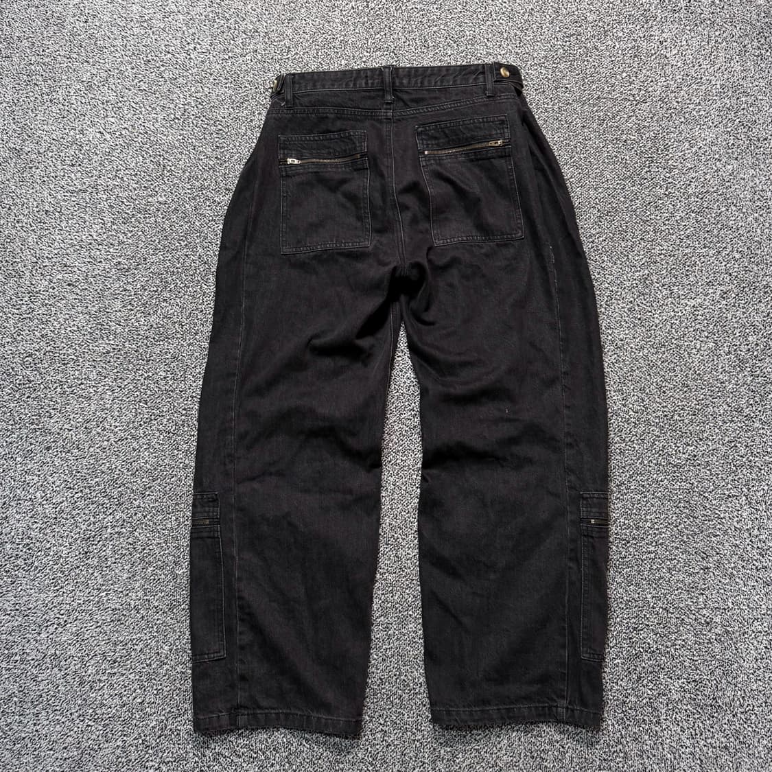 Name : 와이프로젝트 팝업진 흑청 데님 디테일 와이드팬츠 :)  상품이미지2