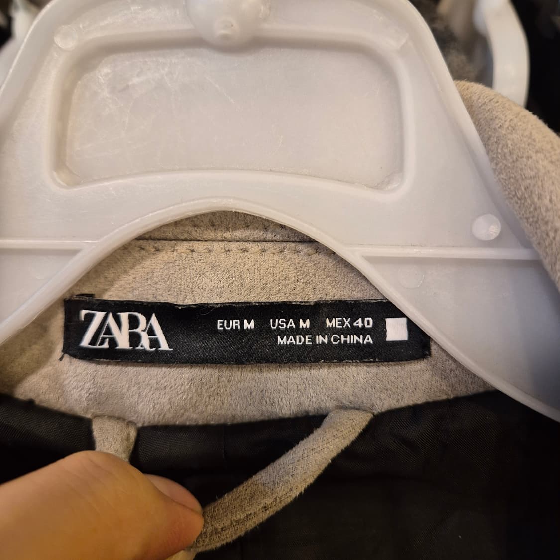 실사이즈 L~XL(착샷잇음) 베이지 블루종 스웨이드자켓  상품이미지4