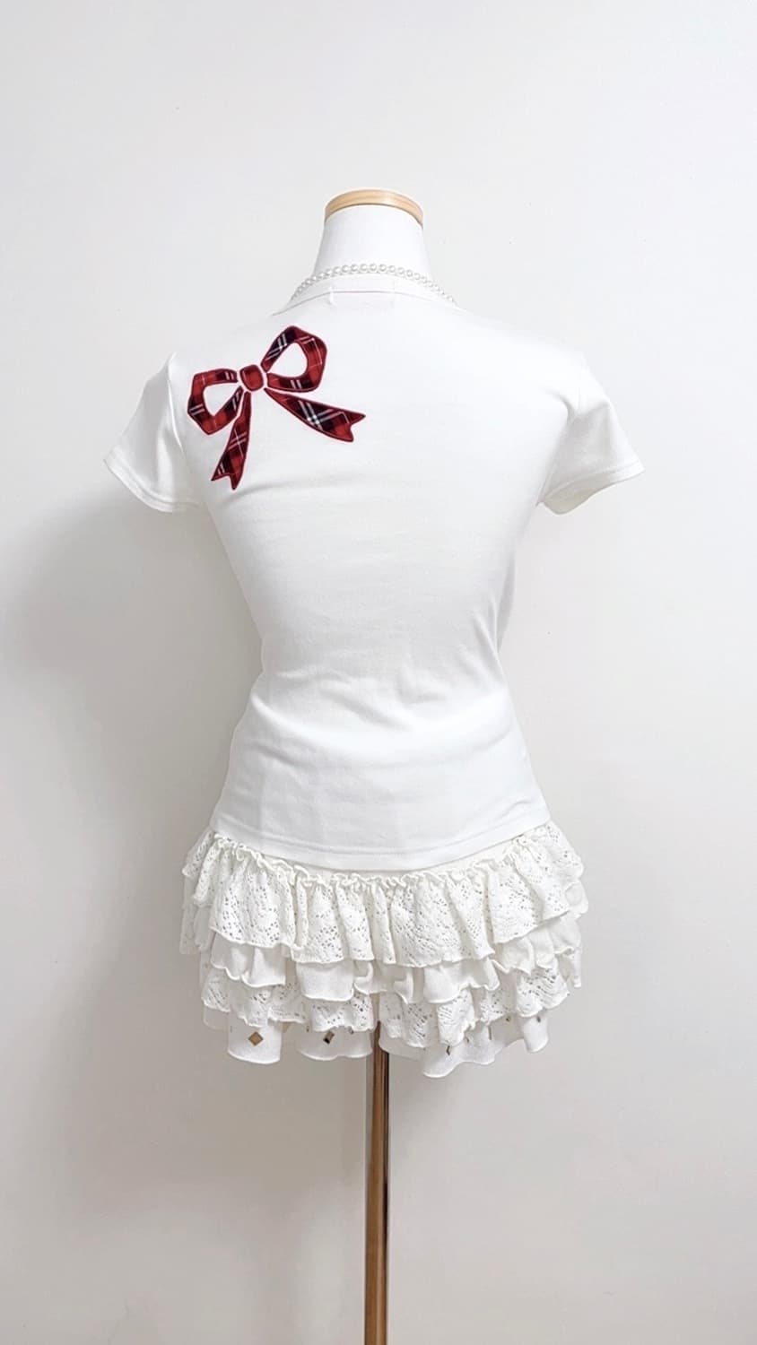 Tralala 트랄라라 캐캐체 반팔 딱붙탑 갸루 오네갸루 조지후쿠 상품이미지2