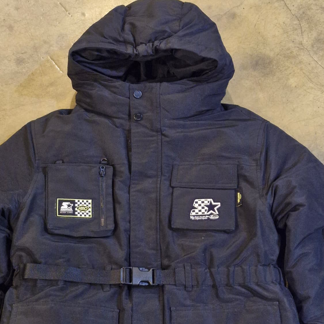 스타터×히로 콜라보 아웃포켓 벨티드 덕다운 패딩 상품이미지2