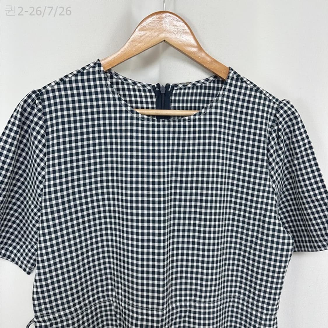 보세 여자 체크 반팔원피스 빅사이즈 임부복 FREE (미착용) 상품이미지2