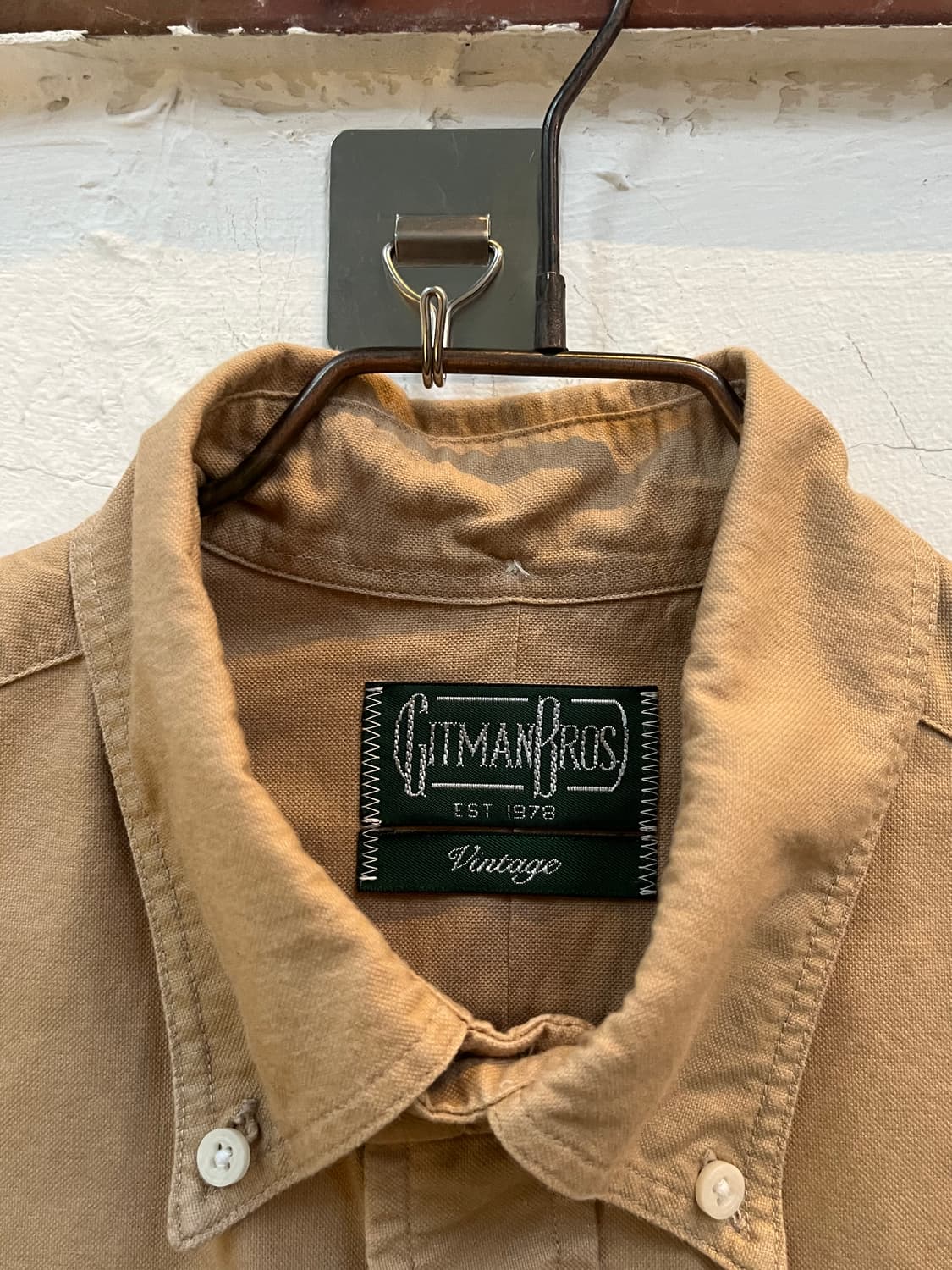 GitmanBros USA 베이지 코튼 셔츠 M 상품이미지2