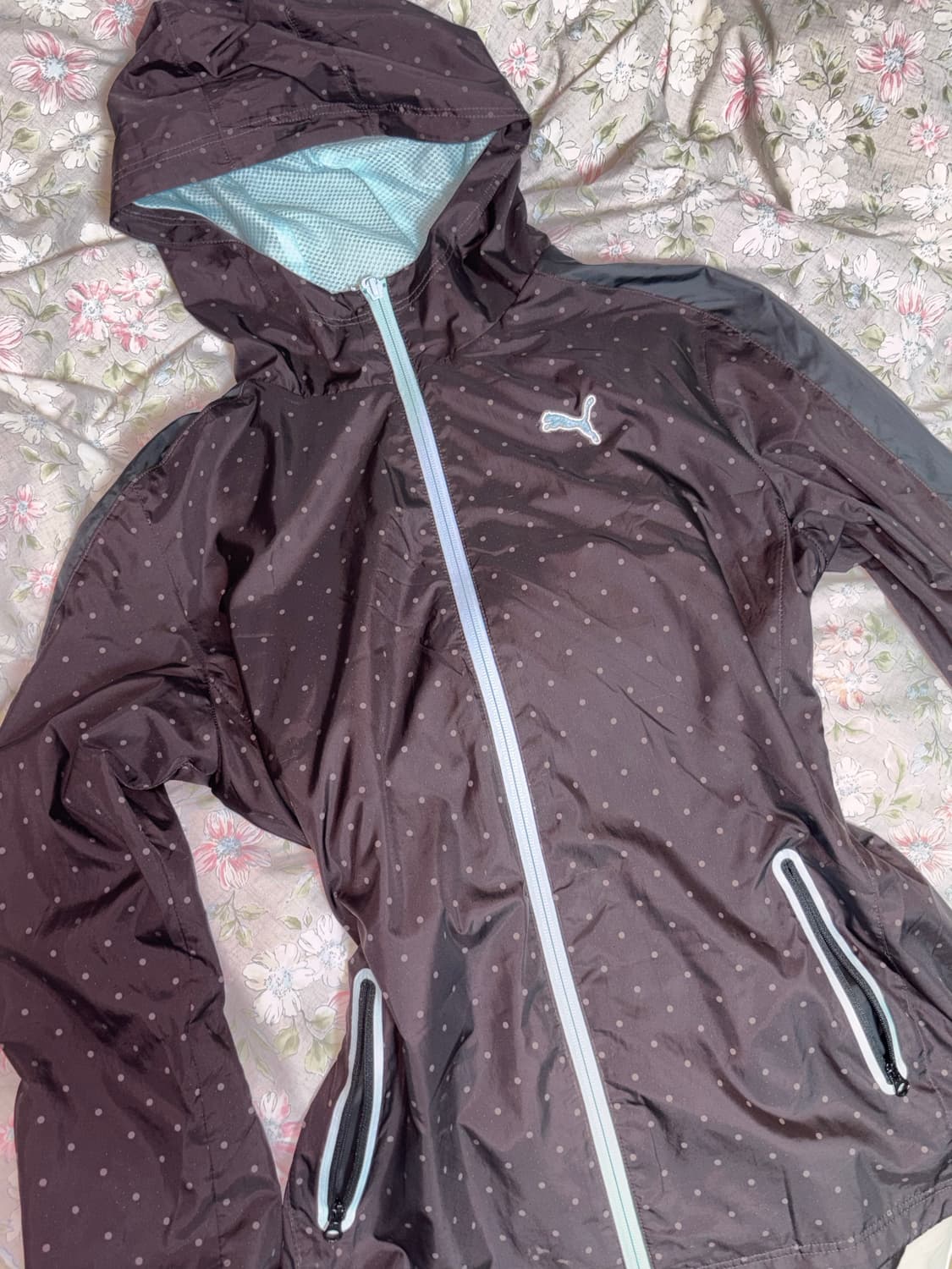 대대장 푸마 민트 블랙 도트 후드 바람막이 핀터레스트 상품이미지2