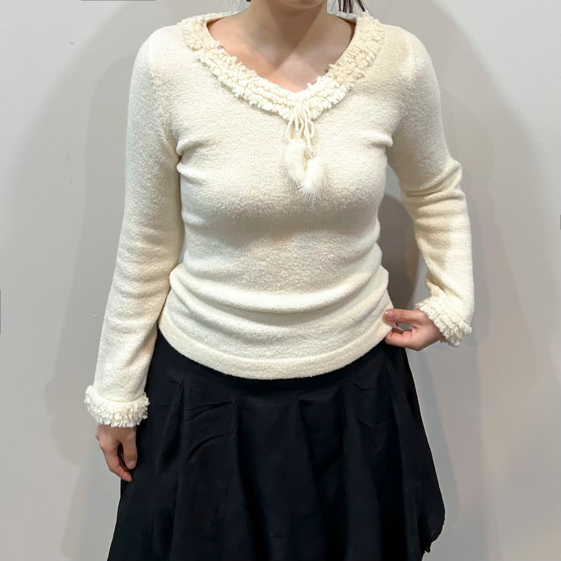 아이보리 퍼 디테일 top 상품이미지6