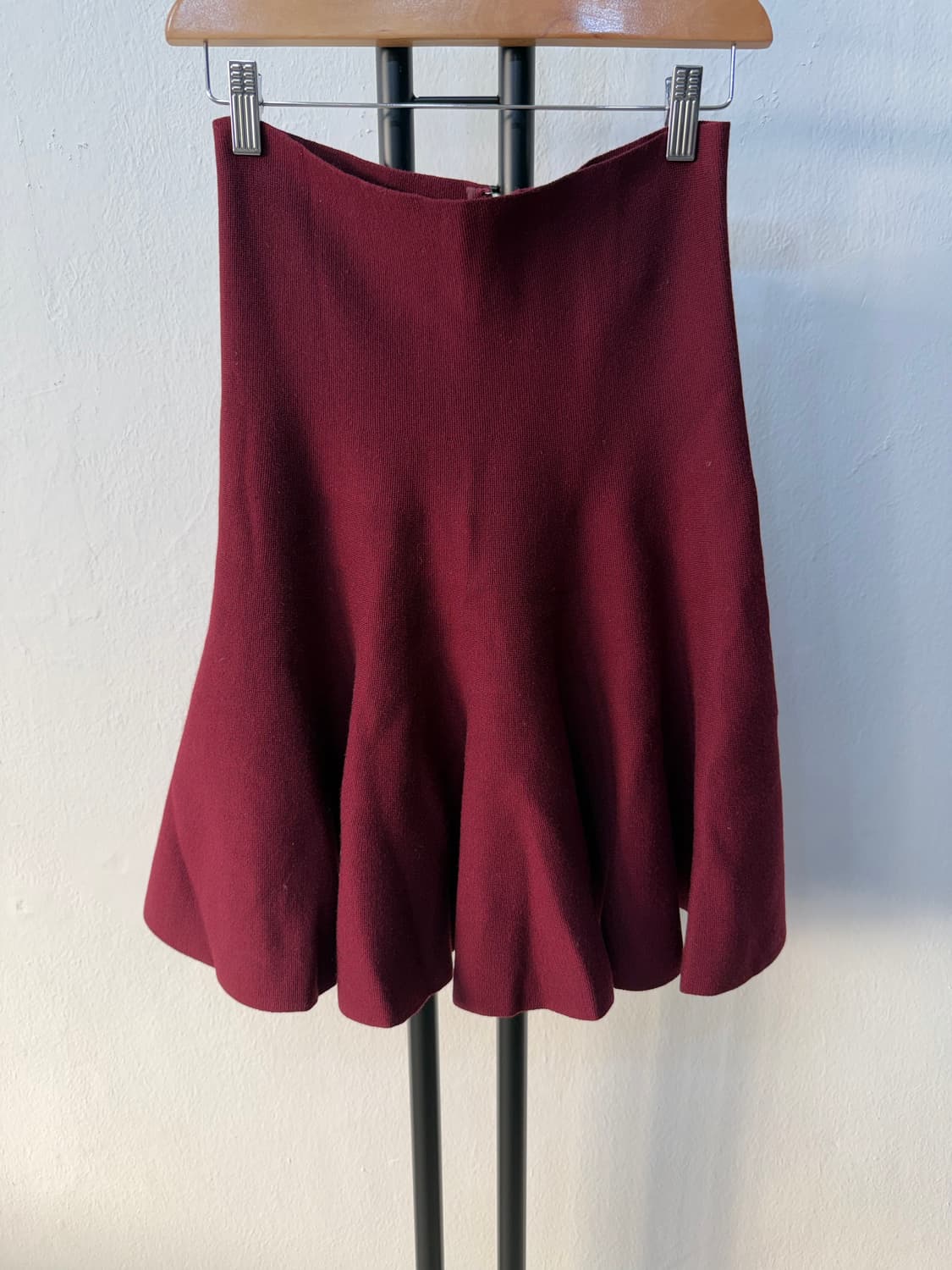 정품) 럭키슈에뜨 버건디 니트 스커트 치마 36 상품이미지1