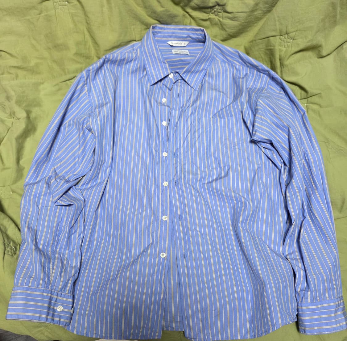 블랭크룸 스트라이프 쿠와무라 패브릭 블루 2사이즈 상품이미지1