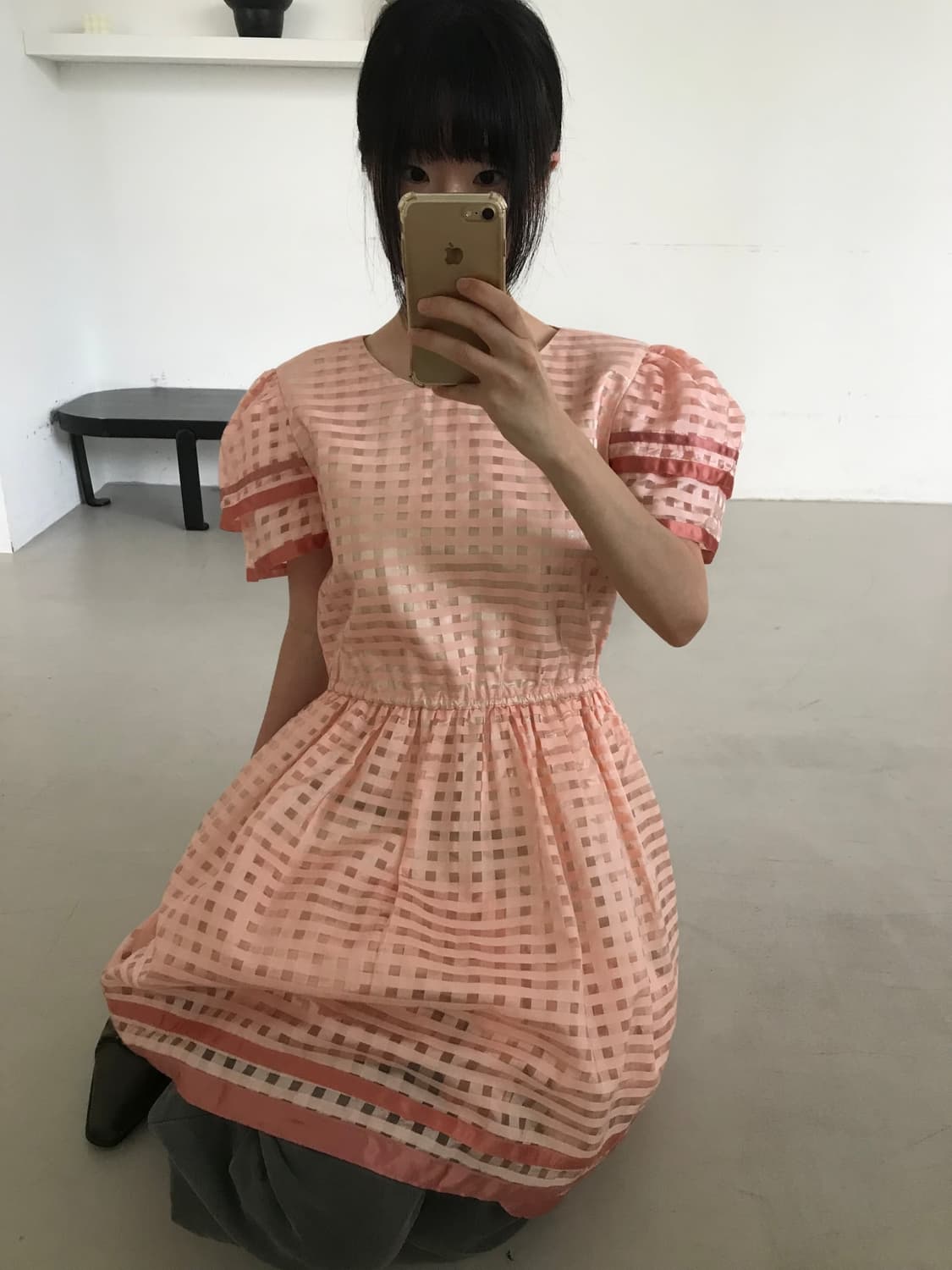 vintage pink pattern one-piece 상품이미지1
