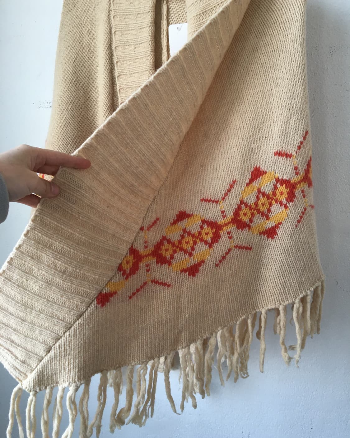 Fringe knit open cape 상품이미지4