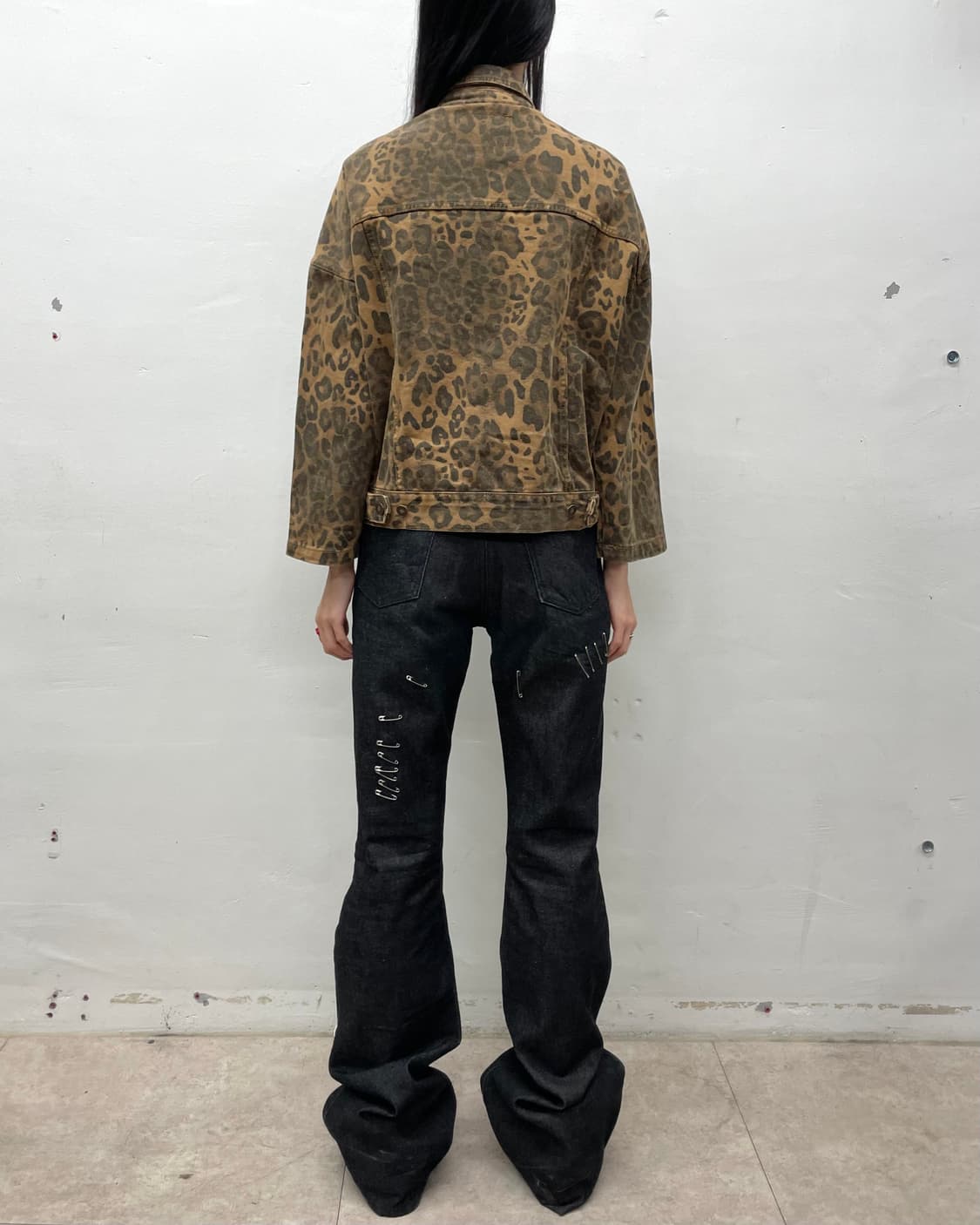 Leopard cropped denim jacket 상품이미지5