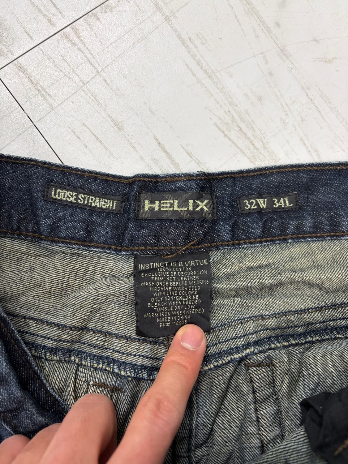 a224) 34 HELIX 빈티지 워싱 데님팬츠 상품이미지8