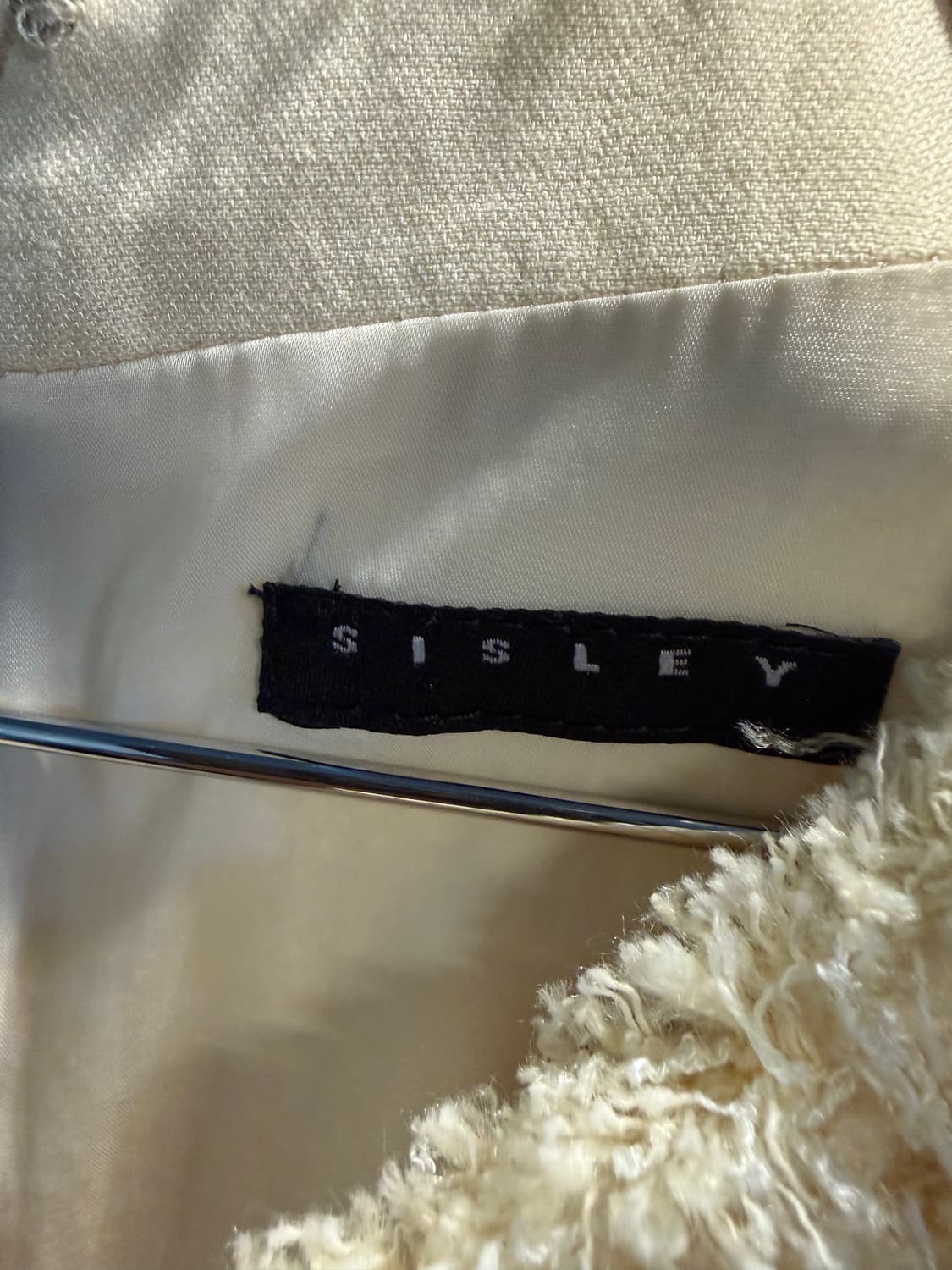 시슬리 SISLEY 트위드 프린지 원피스 아이보리 44 상품이미지5