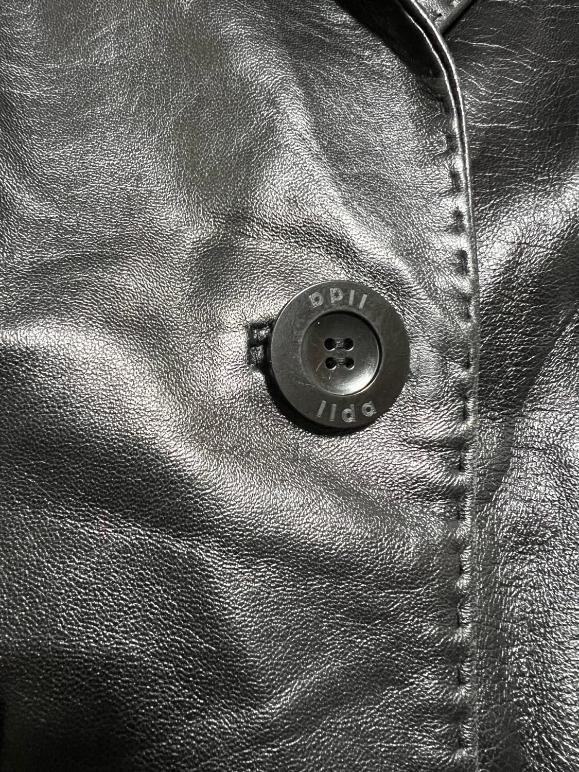 우영미 블랙 가죽 레더 블레이저 자켓 빈티지 상품이미지4