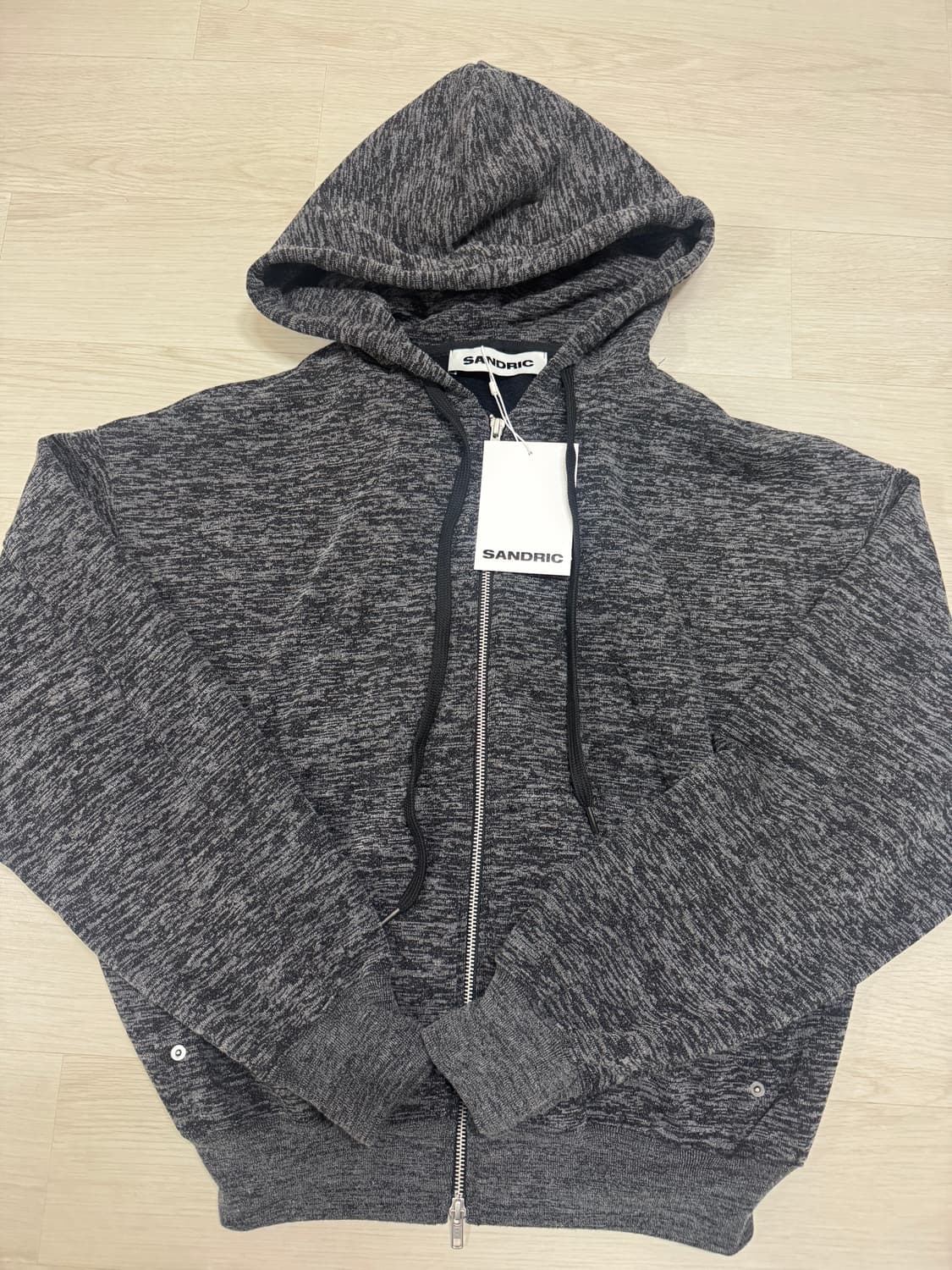 샌드릭 BRUSHED BOKASHI HOODED ZIP UP_BLACK 상품이미지5