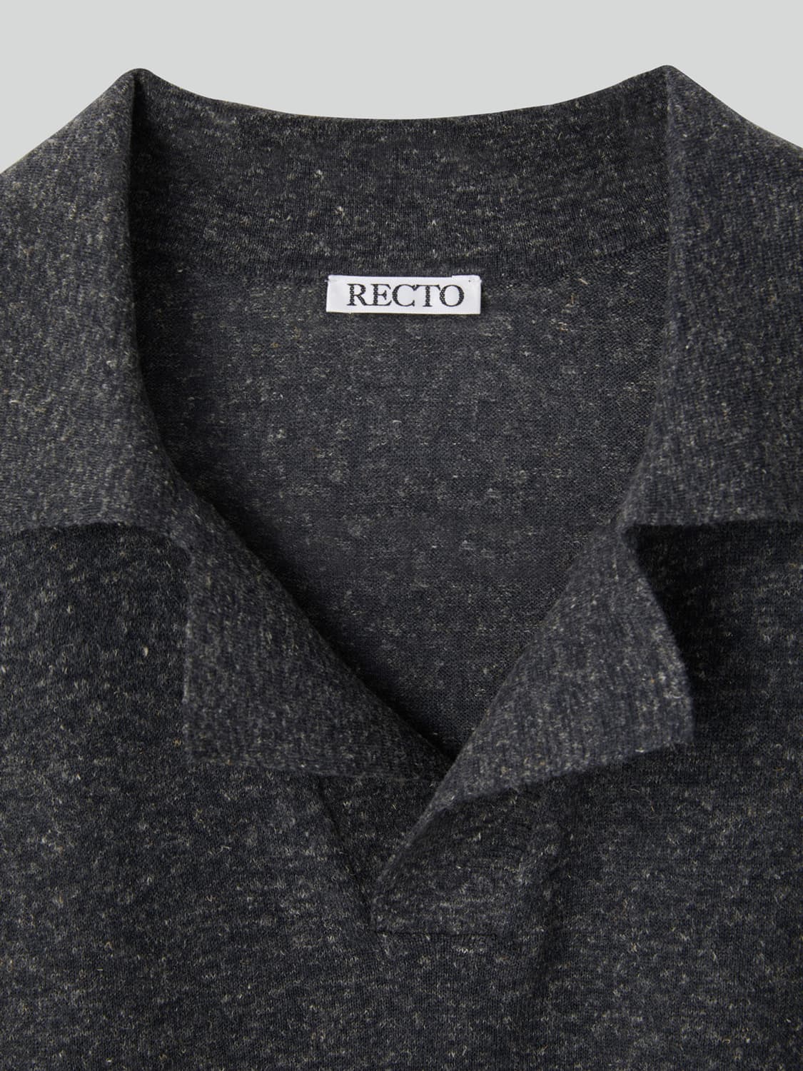 렉토 26SS 린넨 리넨 폴로 탑 카라 니트 차콜 그레이 상품이미지6