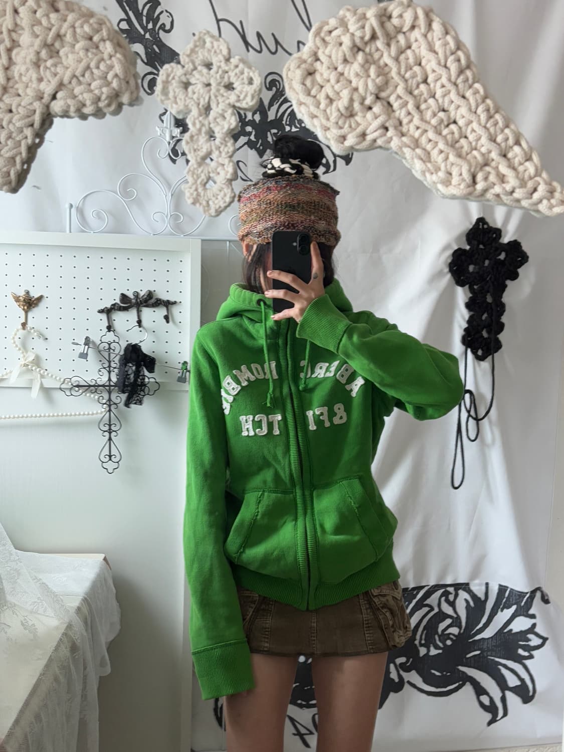 • Abercrombie Green Fur Hood Zip-Up  상품이미지5