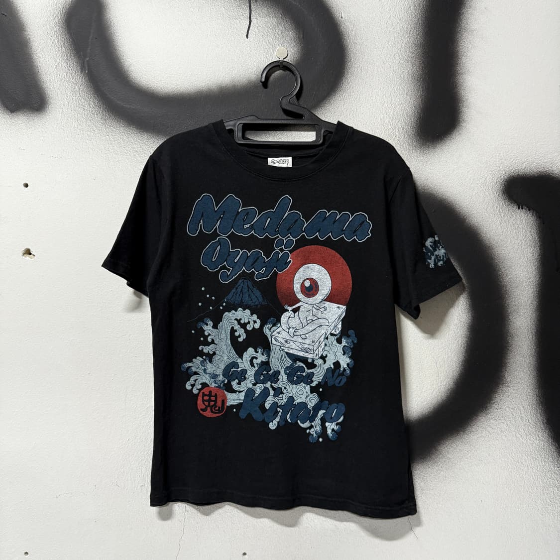 VTG 빈티지 재패니즈 오리엔탈 락 고스 펑크 프린팅 반팔 티셔츠 상품이미지1