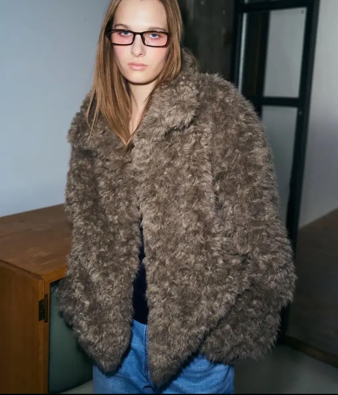 도프셉 퍼자켓 Mid Fur Jacket in Grey 상품이미지1