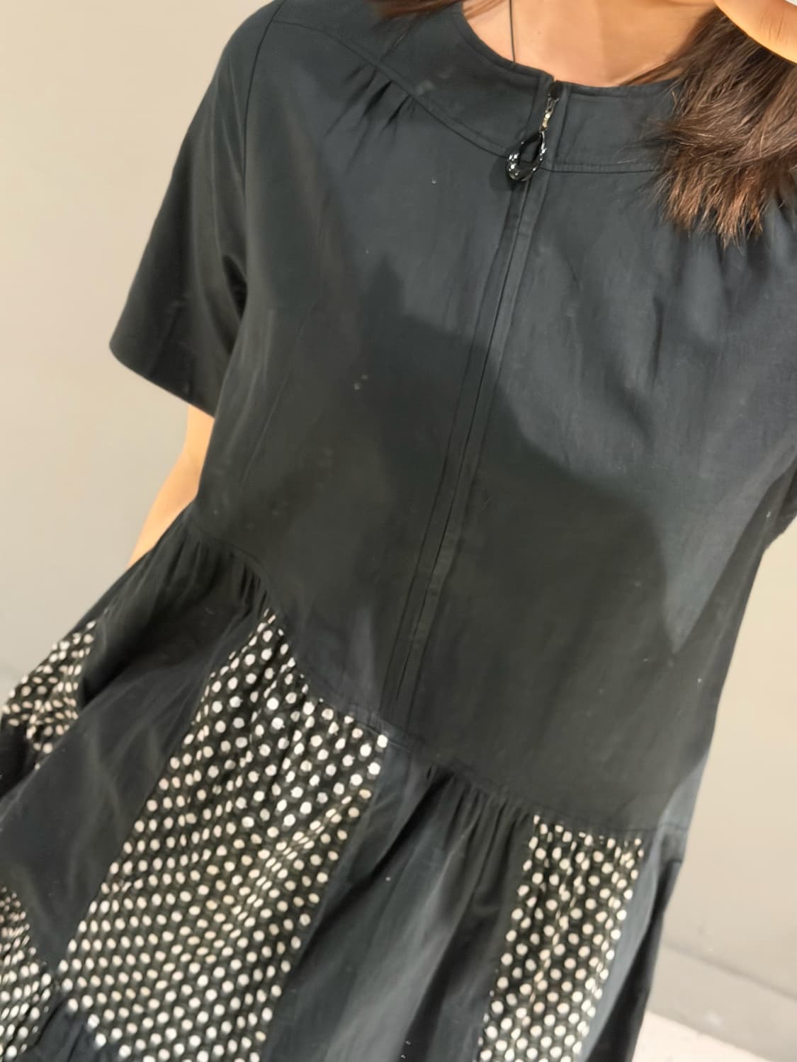 diagonal dot pattern point one-piece 상품이미지5