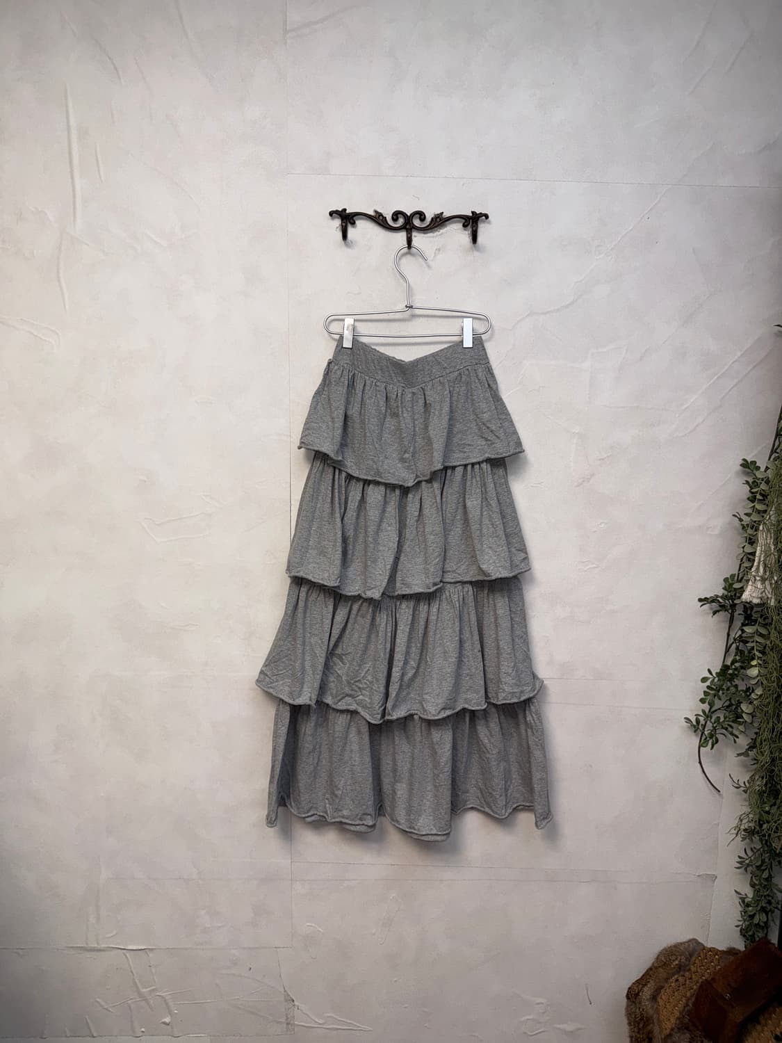 Gray cotton cancan maxi skirt 상품이미지3