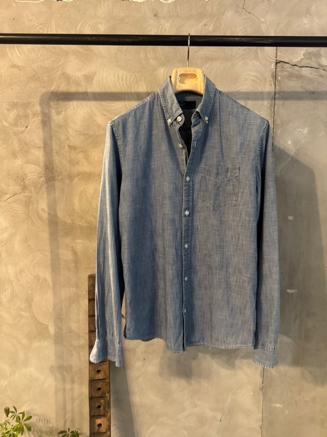 GAP 갭 샴브레이 버튼다운 셔츠 슬림100 상품이미지5
