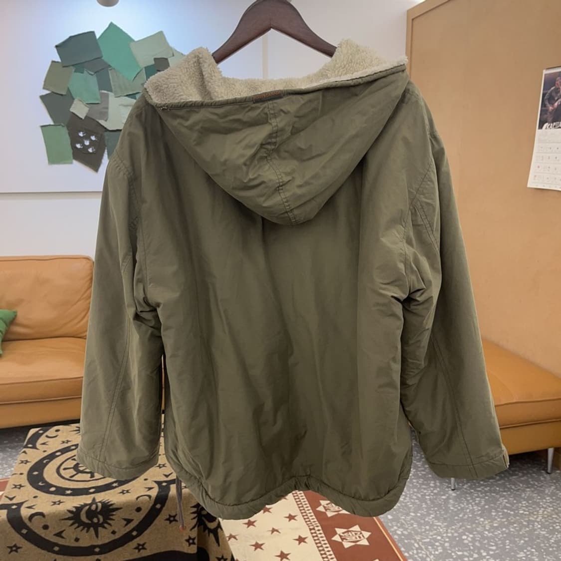 루츠 빈티지 빅포켓 올리브카키 양털 반집업 아노락 100 C08698 상품이미지4