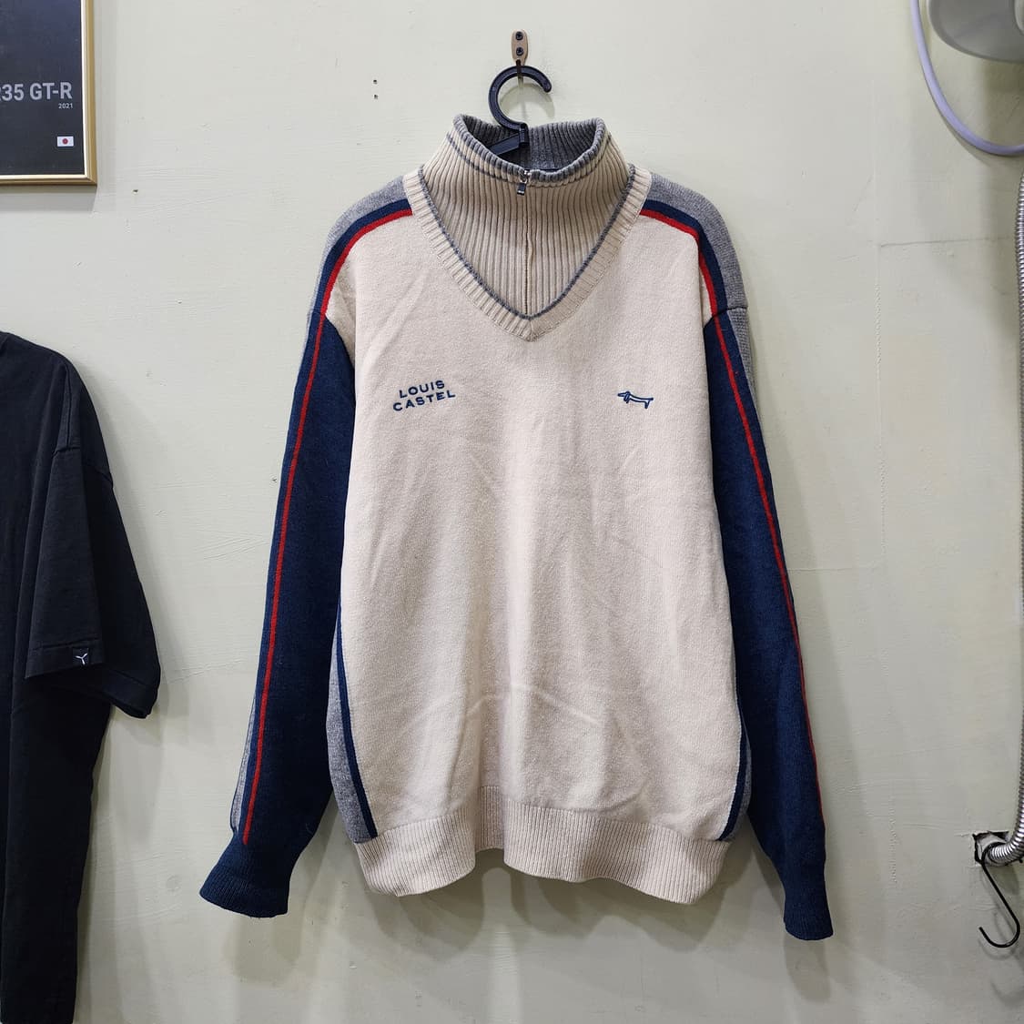 [105] Louis Castel 울 하프집업 니트 (오프화이트) 상품이미지1