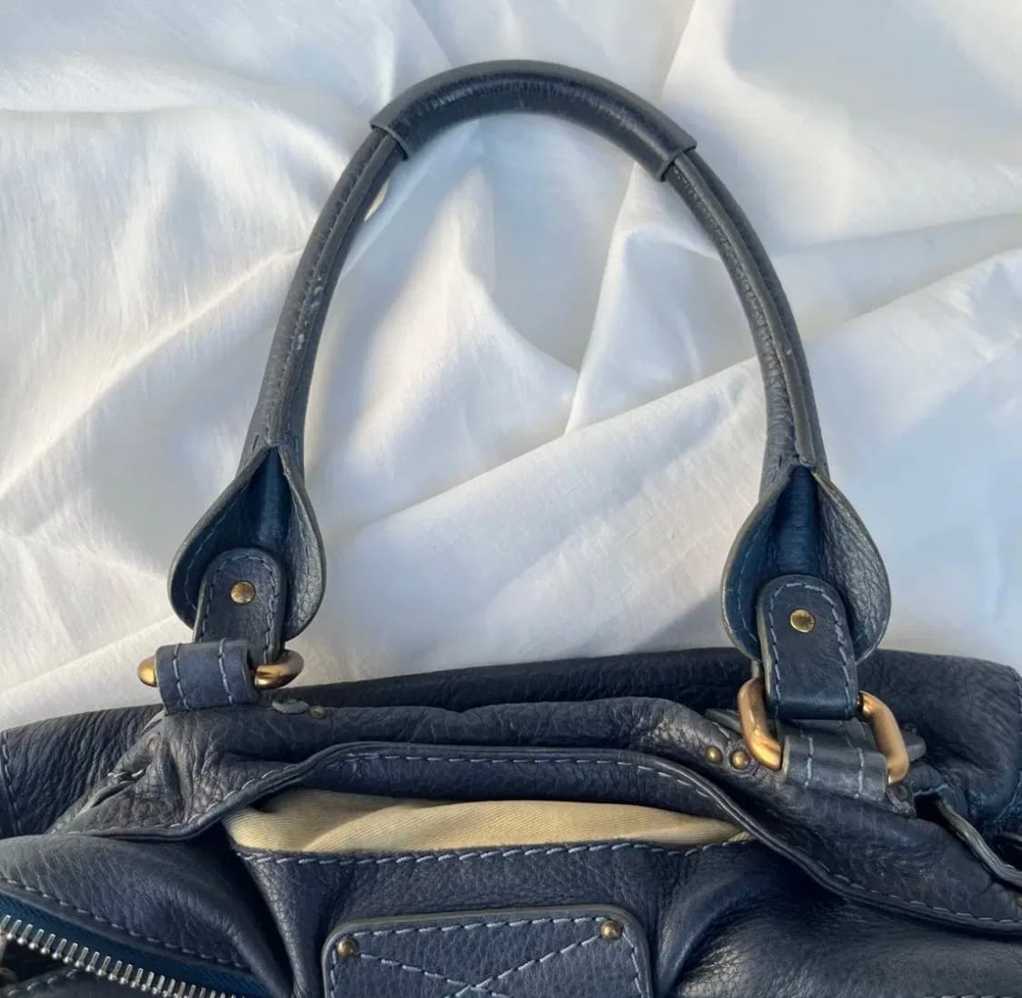 끌로에 패딩턴백 네이비 금장 상품이미지6