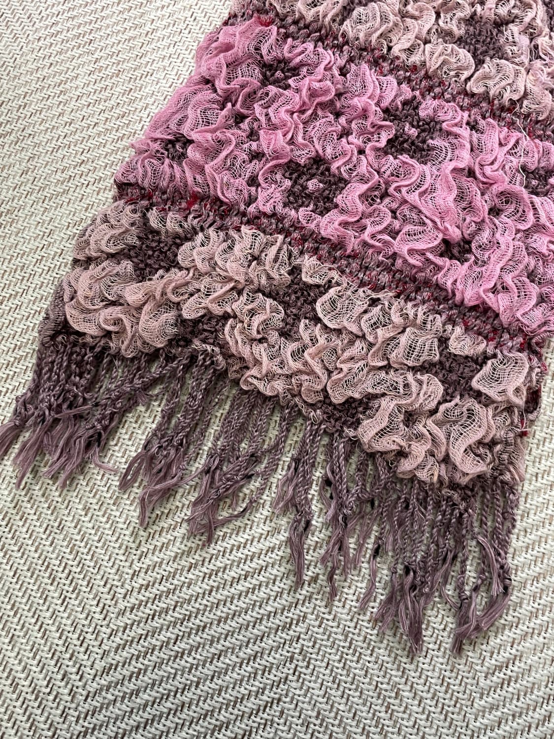 빈티지 플로럴 텍스처 니트 머플러 J04118 상품이미지4