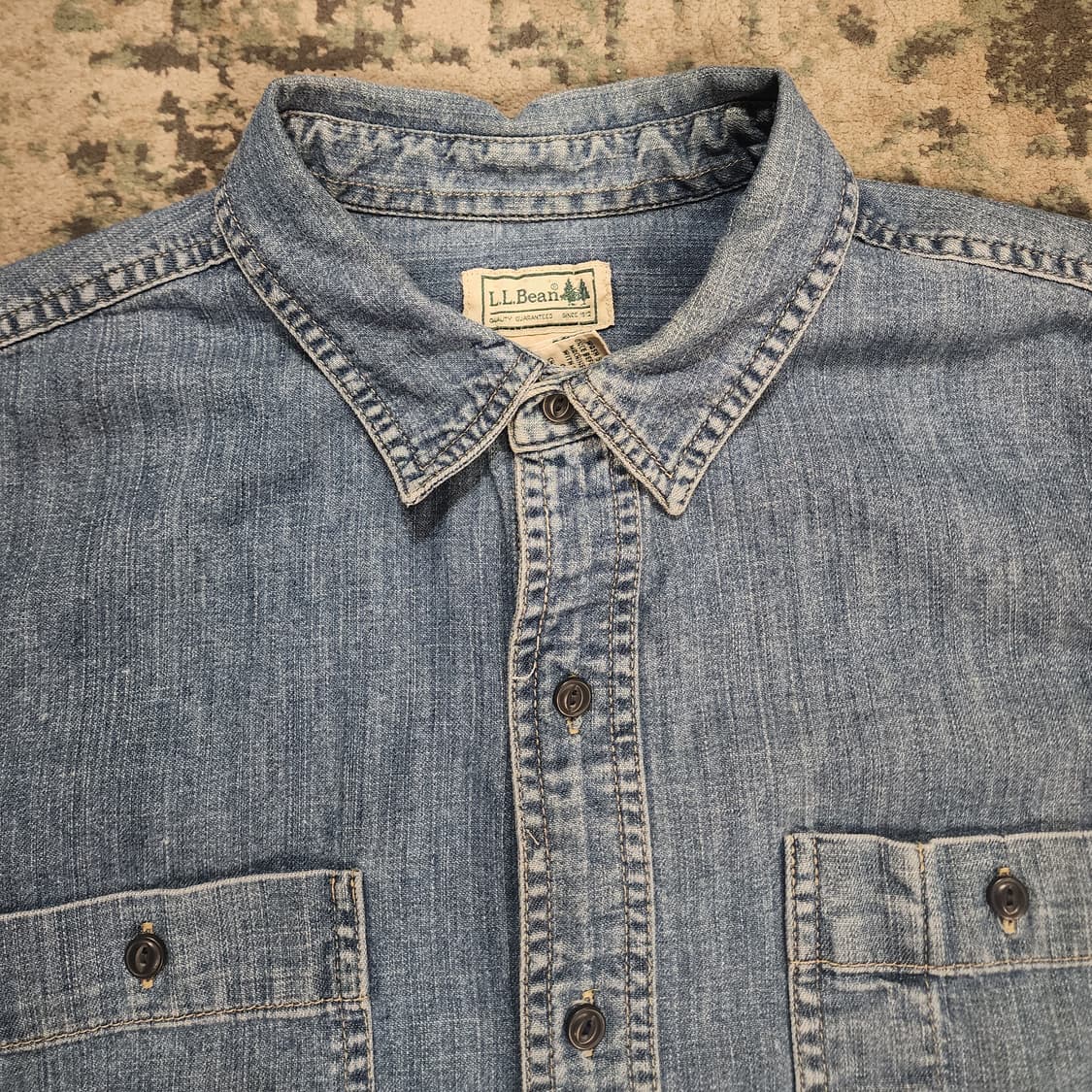 90s 오리지날 엘엘빈 데님 워크셔츠 상품이미지5