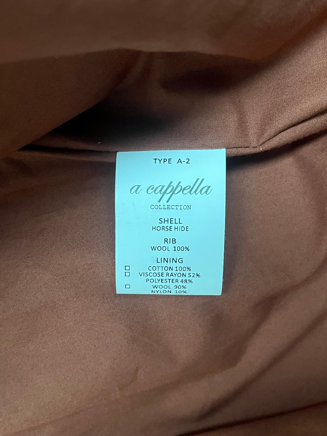 아카펠라 클로딩 A-2 플라이트 자켓 Acappella Clothing 상품이미지5