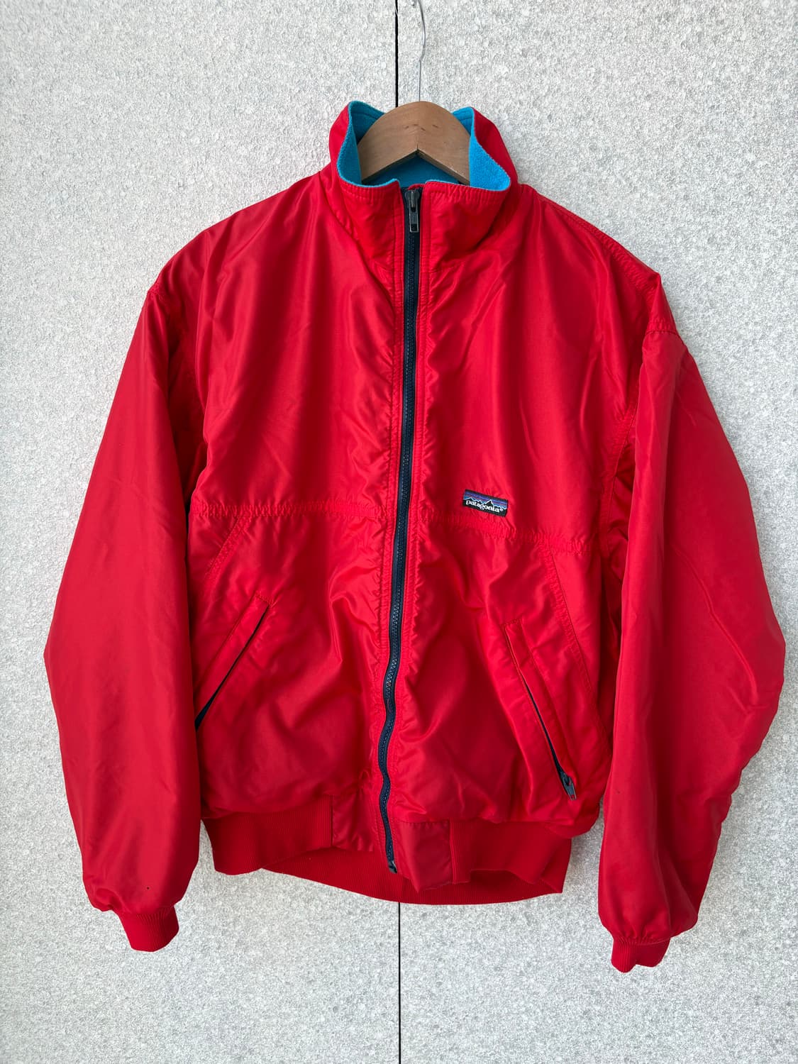 80's 파타고니아 신칠라 쉘드 봄버 자켓 레드 아쿠아블루 M 상품이미지1