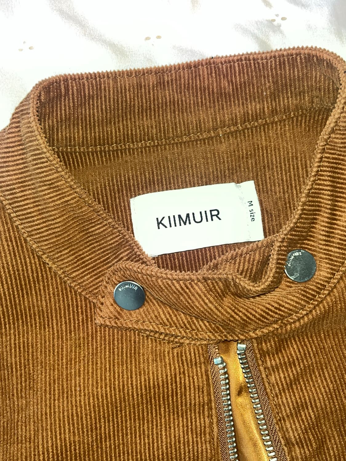 키뮤어 빈티지 워싱 코튼 코듀로이 바이커 자켓_카멜 상품이미지4