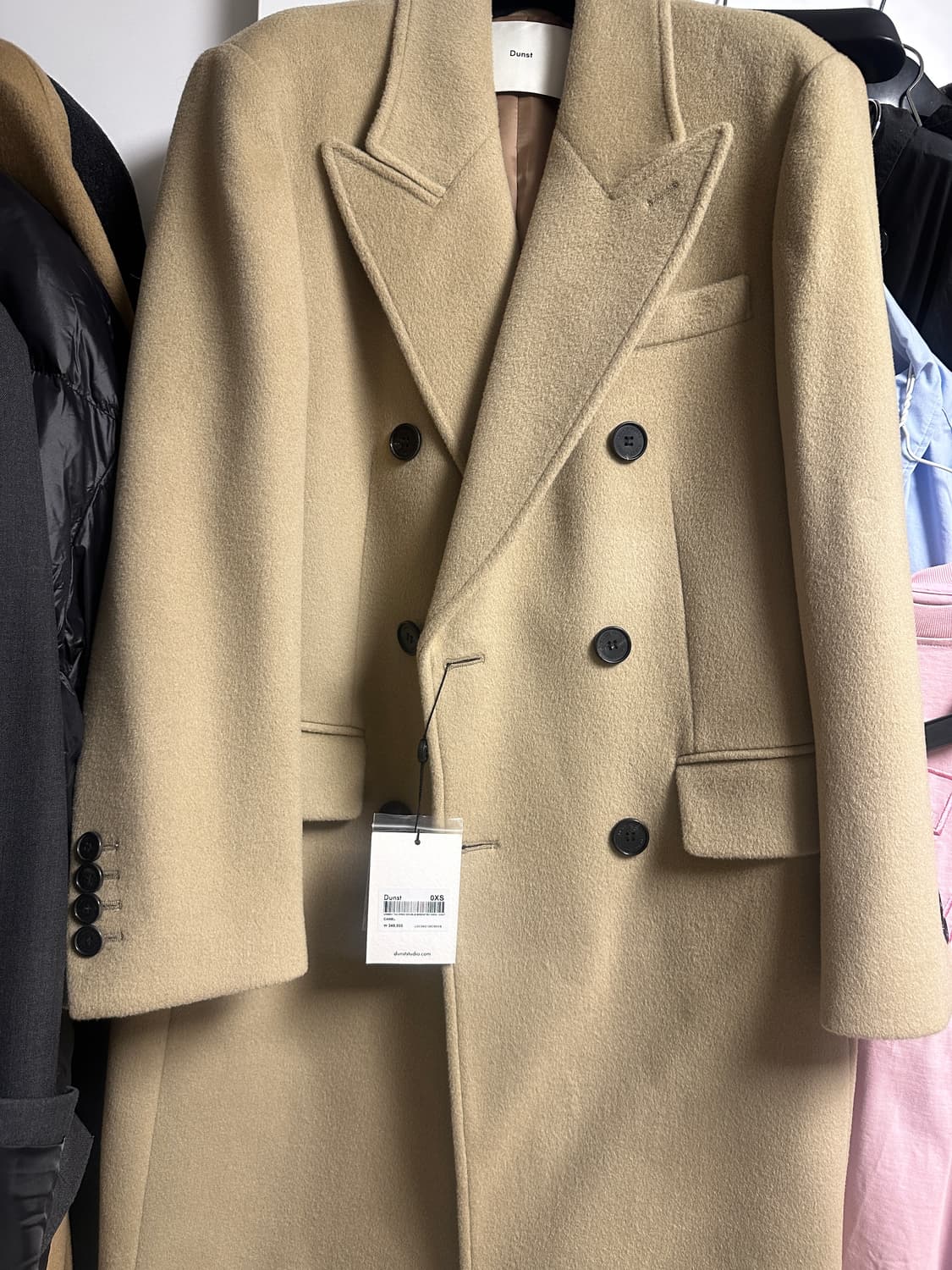 Dunst 던스트 테일러드 더블 브레스티드 울 코트 카멜 상품이미지4