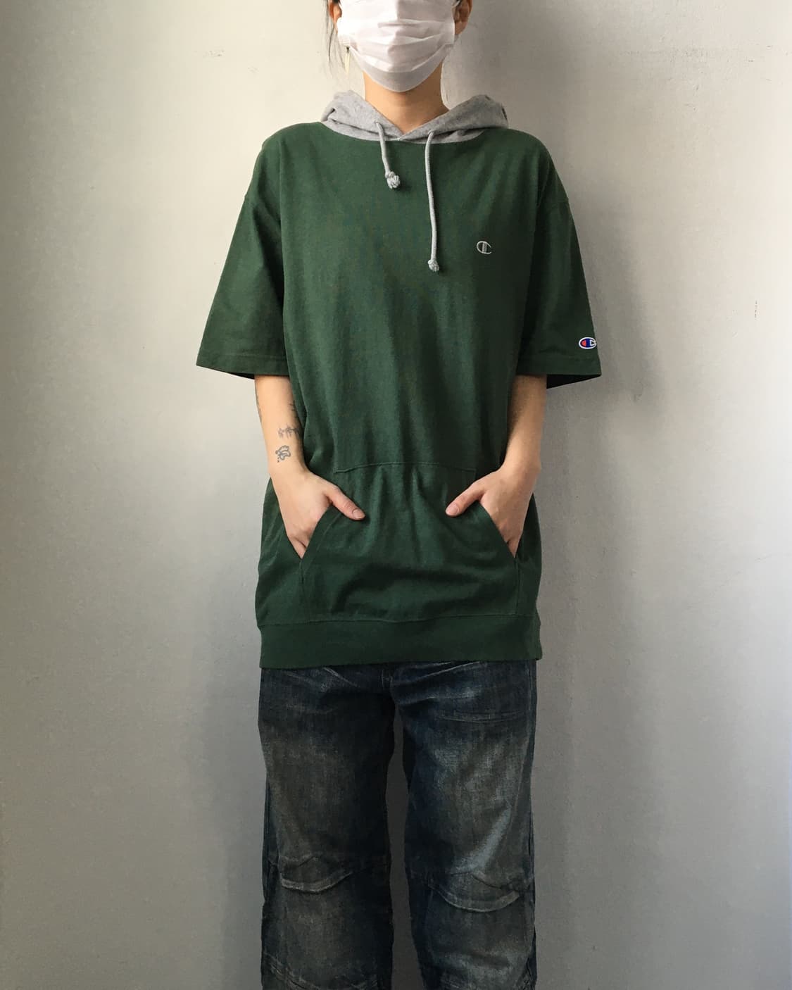 Champion hood layered t shirt 상품이미지1